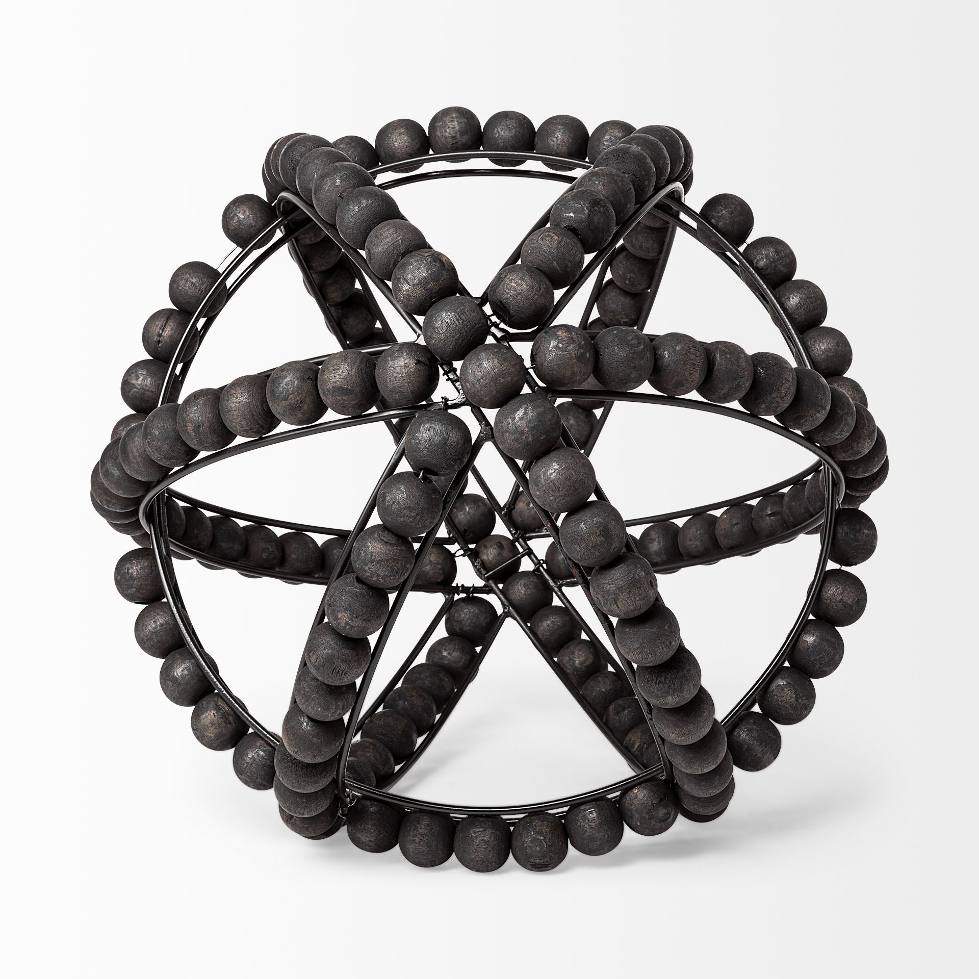 Earnhardt Black Wooden Beaded Orb