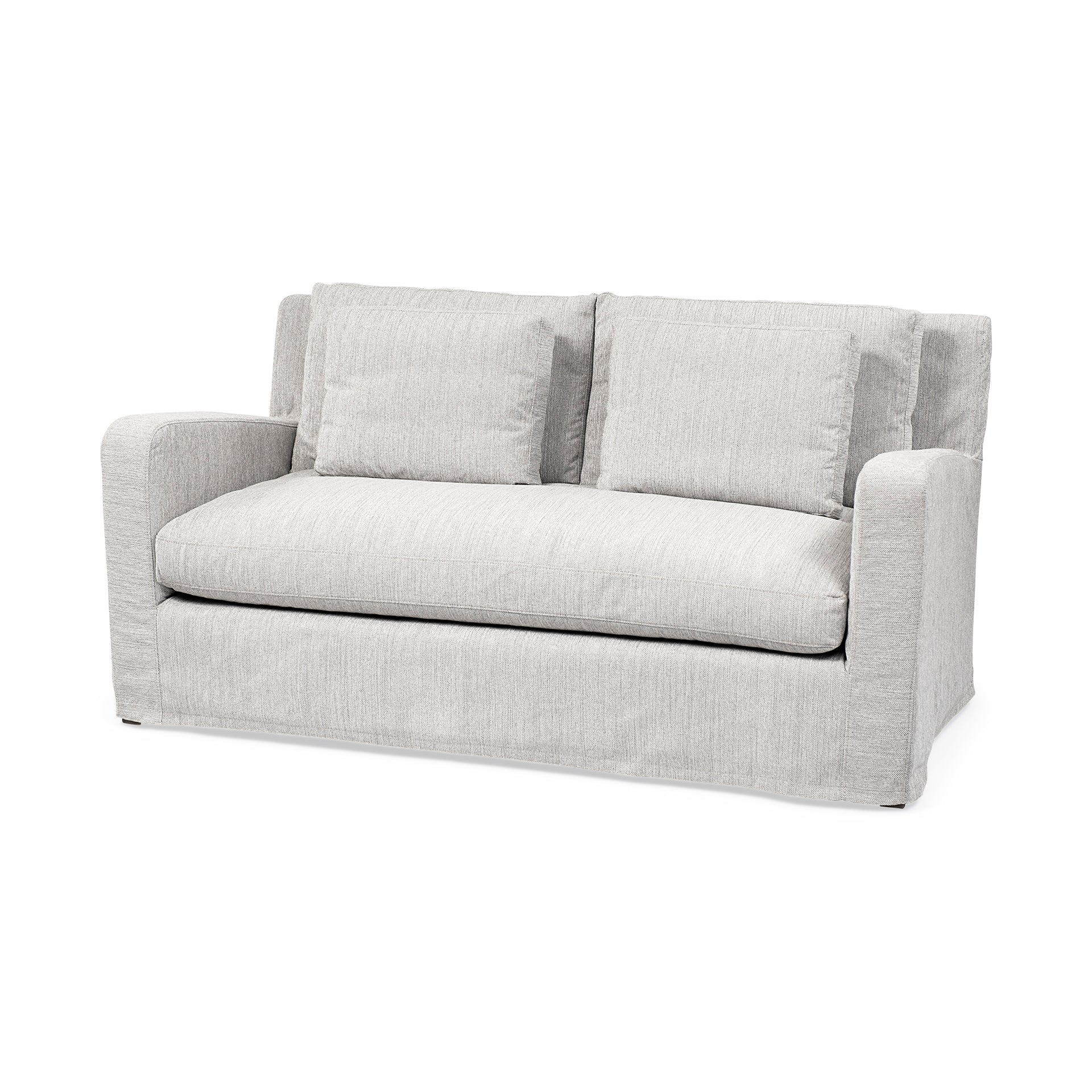 Denly I Frost Gray Slipcover Two Seater Sofa