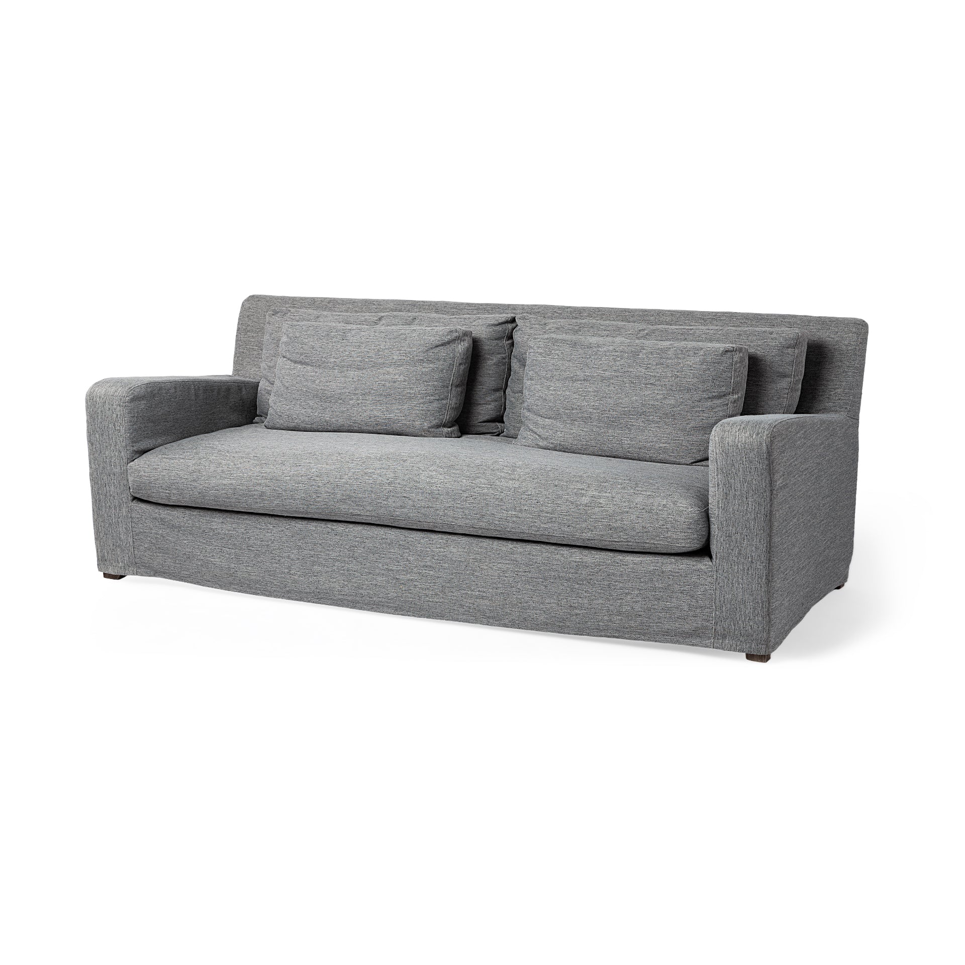 Denly II Casterock Gray Slipcover Three Seater Sofa