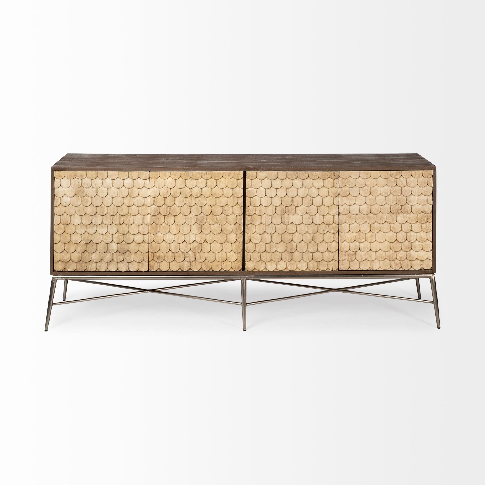 Swordfish 2-Tone Brown Wood Cabinet Silver Metal Base 4-Cabinet Door Sideboard Credenzas & Sideboards Mercana , Black Friday Sale Mercana Furniture Sale, Old Bones Co, Mid Century Furniture Sale, Four Hands Furniture, Black Friday Sale Swordfish 2-Tone Brown Wood Cabinet Silver Metal Base 4-Cabinet Door Sideboard,Gus Sale, Perigold Swordfish 2-Tone Brown Wood Cabinet Silver Metal Base 4-Cabinet Door Sideboard Credenzas & Sideboards Black Friday Sale , Perigold Sale Swordfish 2-Tone Brown Wood Cabinet Silver