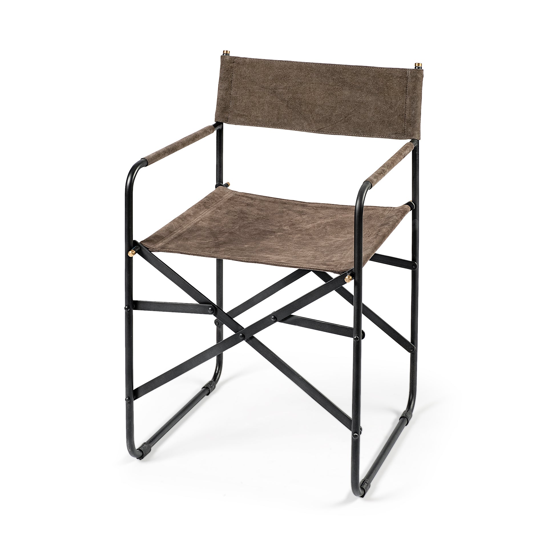 Direttore Brown/Gray Suede with Metal Frame Dining Chair
