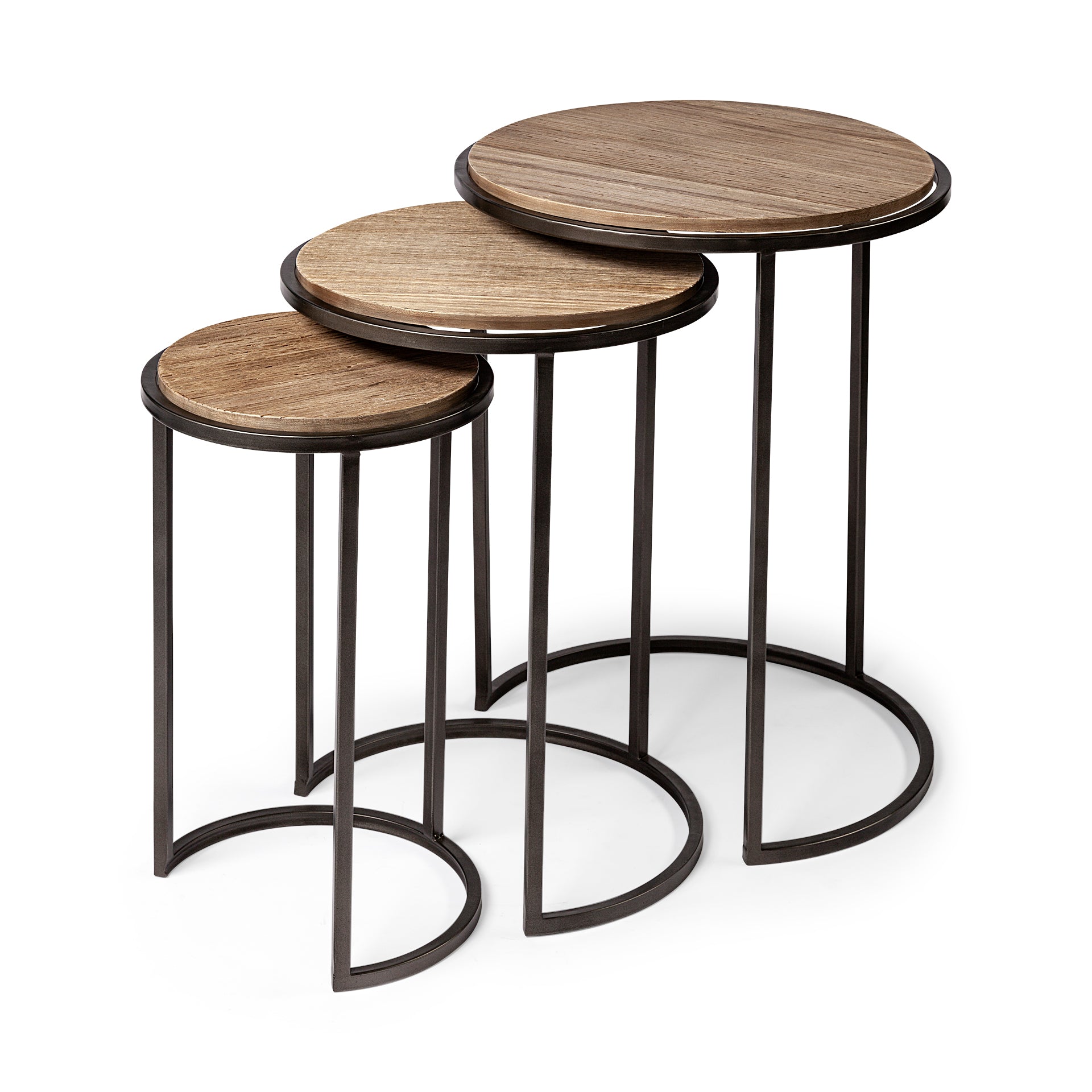 Glover Brown Wood Round Top with Metal Nesting Accent Tables - Set of 3 Side & End Tables Mercana , Black Friday Sale Mercana Furniture Sale, Old Bones Co, Mid Century Furniture Sale, Four Hands Furniture, Black Friday Sale Glover Brown Wood Round Top with Metal Nesting Accent Tables - Set of 3,Gus Sale, Perigold Glover Brown Wood Round Top with Metal Nesting Accent Tables - Set of 3 Side & End Tables Black Friday Sale , Perigold Sale Glover Brown Wood Round Top with Metal Nesting Accent Tables - Set of 3,G