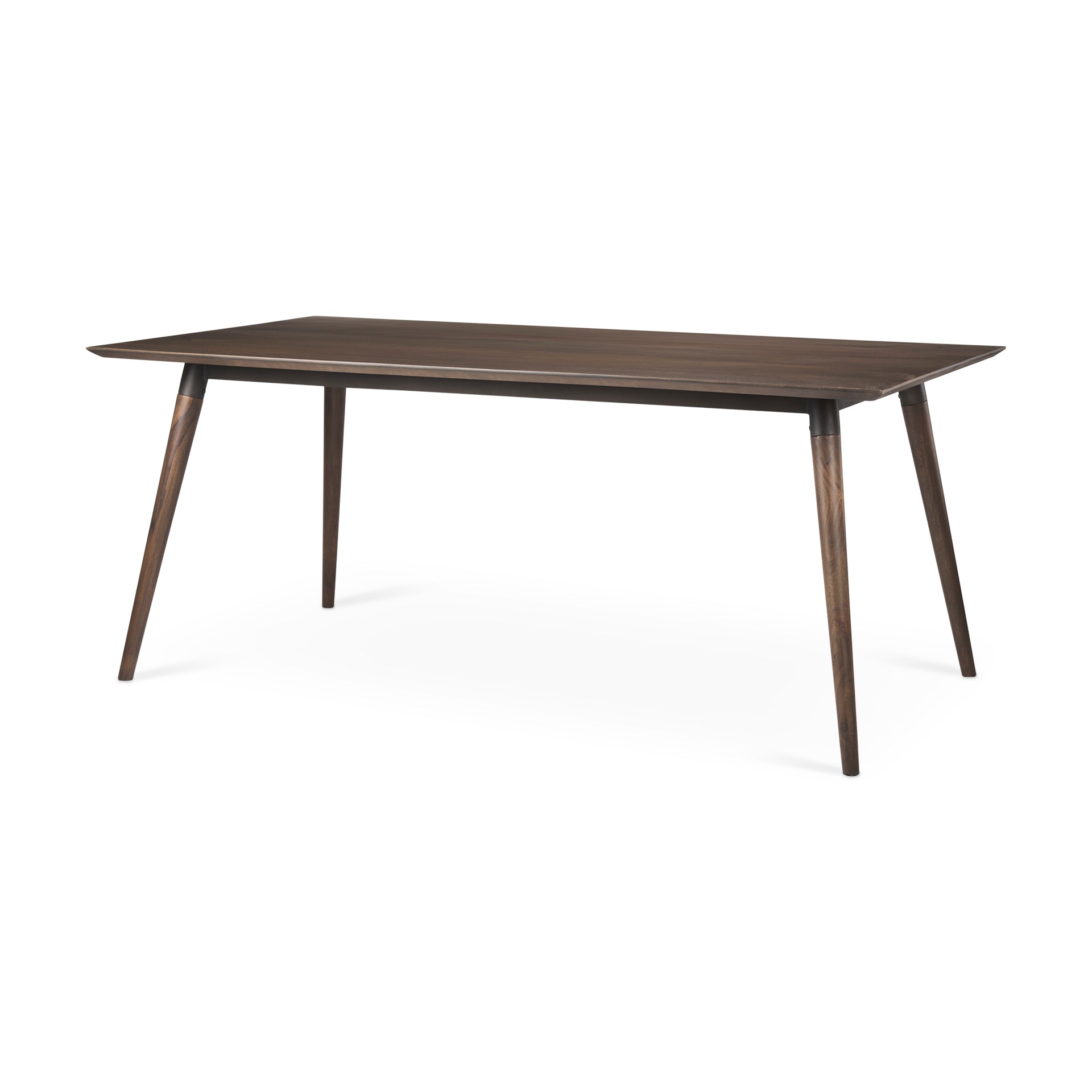 Nicholas II Brown Solid Wood Top Metal with Wood Leg Dining Table