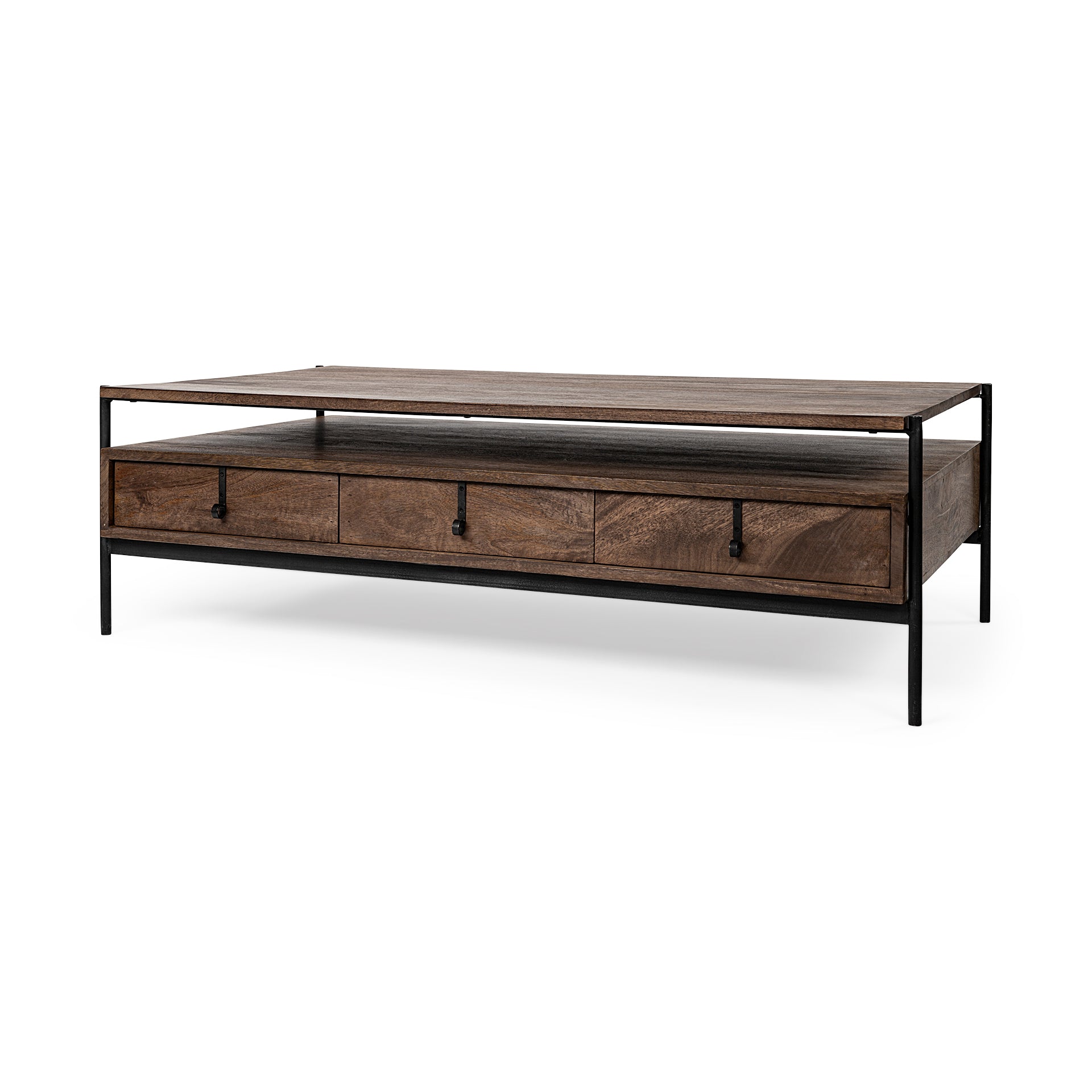 Glenn II Dark Brown Wood with Black Iron Frame 3-Drawers Rectangular Coffee Table Coffee Tables Mercana , Black Friday Sale Mercana Furniture Sale, Old Bones Co, Mid Century Furniture Sale, Four Hands Furniture, Black Friday Sale Glenn II Dark Brown Wood with Black Iron Frame 3-Drawers Rectangular Coffee Table,Gus Sale, Perigold Glenn II Dark Brown Wood with Black Iron Frame 3-Drawers Rectangular Coffee Table Coffee Tables Black Friday Sale , Perigold Sale Glenn II Dark Brown Wood with Black Iron Frame 3-Dr