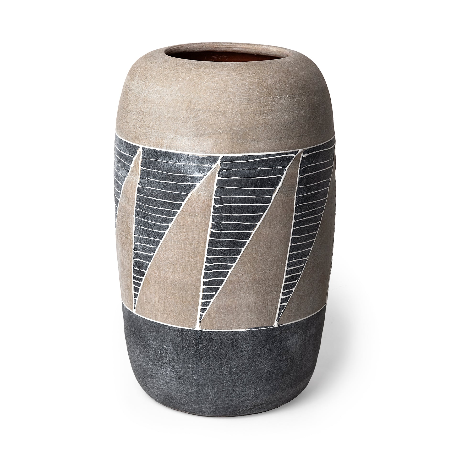 Cove Grey with Brown Ceramic Vase