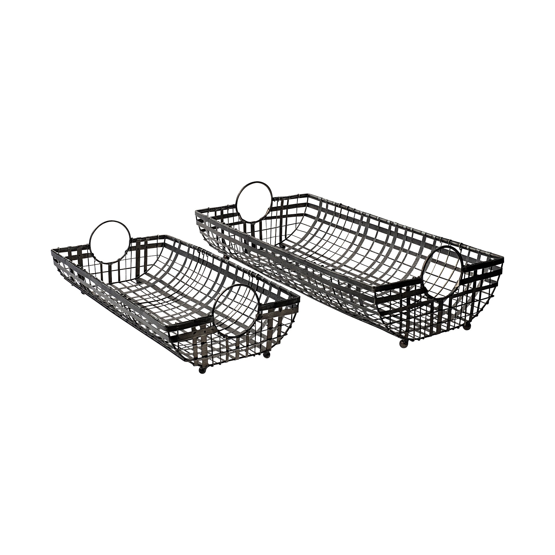 Kenneth Gray Metal Baskets - Set of 2