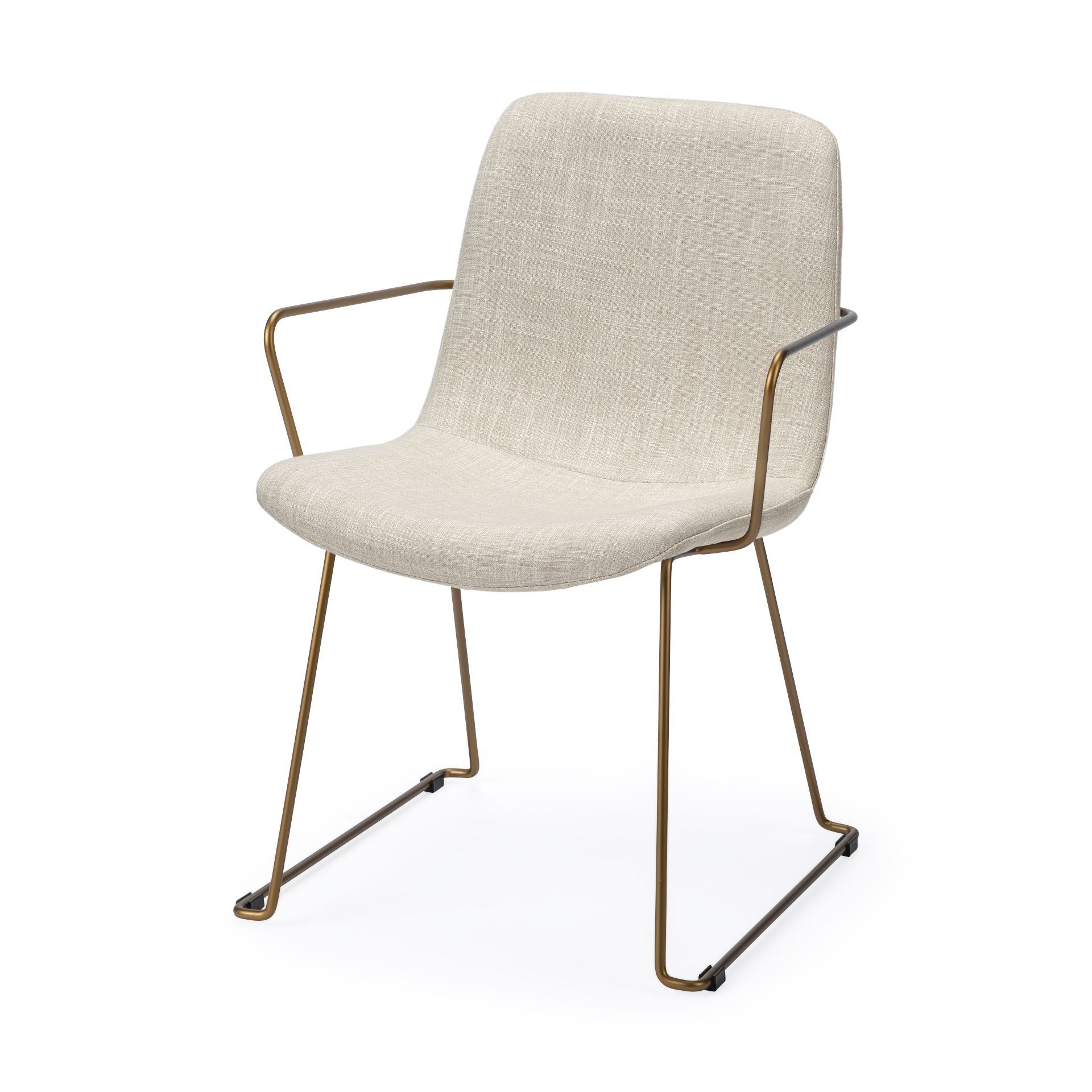 Sawyer Fabric Wrap Gold Metal Frame Dining Chair
