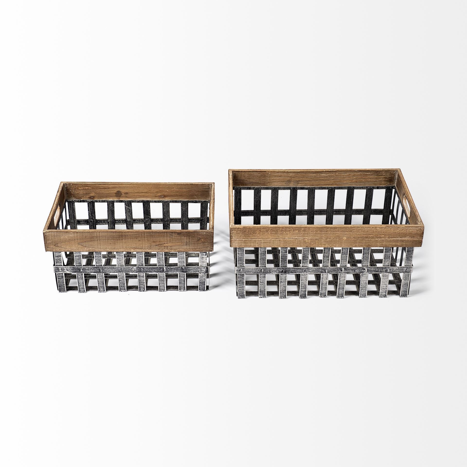 Chartrand Wood and Metal Open Crate Style Basket - Set of 2 Baskets Mercana , Black Friday Sale Mercana Furniture Sale, Old Bones Co, Mid Century Furniture Sale, Four Hands Furniture, Black Friday Sale Chartrand Wood and Metal Open Crate Style Basket - Set of 2,Gus Sale, Perigold Chartrand Wood and Metal Open Crate Style Basket - Set of 2 Baskets Black Friday Sale , Perigold Sale Chartrand Wood and Metal Open Crate Style Basket - Set of 2,Chartrand Wood and Metal Open Crate Style Basket - Set of 2 Lulu and 