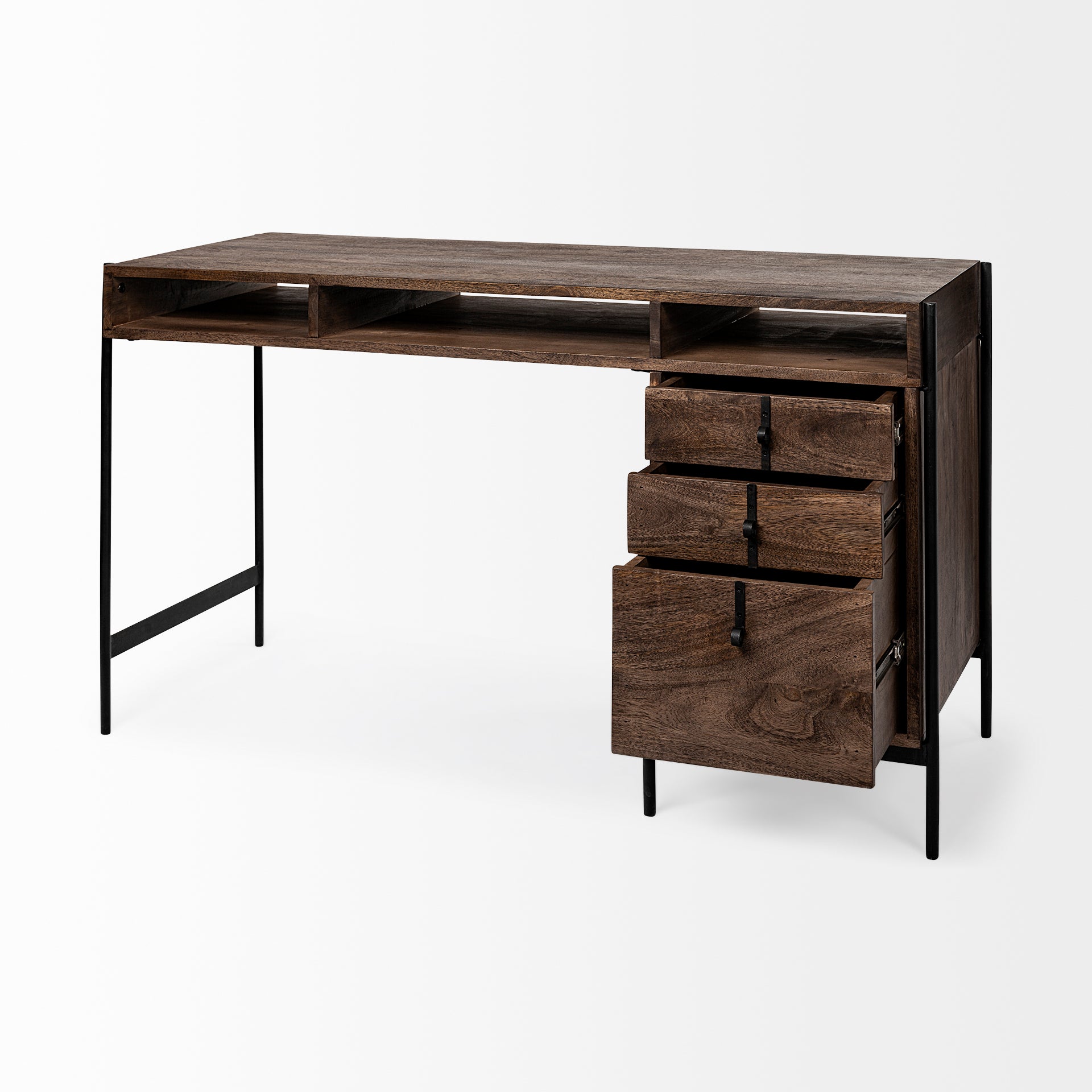 Glenn Dark Brown Wood with Black Iron Frame 3-Drawer Office Desk Desks Mercana , Black Friday Sale Mercana Furniture Sale, Old Bones Co, Mid Century Furniture Sale, Four Hands Furniture, Black Friday Sale Glenn Dark Brown Wood with Black Iron Frame 3-Drawer Office Desk,Gus Sale, Perigold Glenn Dark Brown Wood with Black Iron Frame 3-Drawer Office Desk Desks Black Friday Sale , Perigold Sale Glenn Dark Brown Wood with Black Iron Frame 3-Drawer Office Desk,Glenn Dark Brown Wood with Black Iron Frame 3-Drawer 
