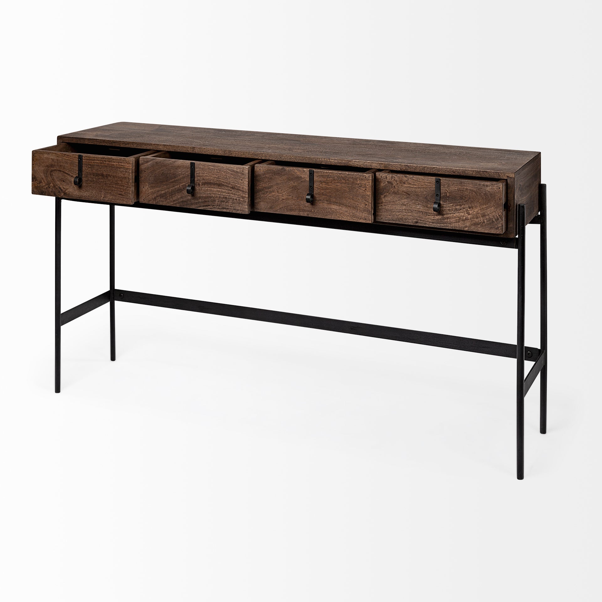 Glenn Dark Brown Wood with Black Iron Frame 4-Drawer Console Table Console Tables Mercana , Black Friday Sale Mercana Furniture Sale, Old Bones Co, Mid Century Furniture Sale, Four Hands Furniture, Black Friday Sale Glenn Dark Brown Wood with Black Iron Frame 4-Drawer Console Table,Gus Sale, Perigold Glenn Dark Brown Wood with Black Iron Frame 4-Drawer Console Table Console Tables Black Friday Sale , Perigold Sale Glenn Dark Brown Wood with Black Iron Frame 4-Drawer Console Table,Glenn Dark Brown Wood with 