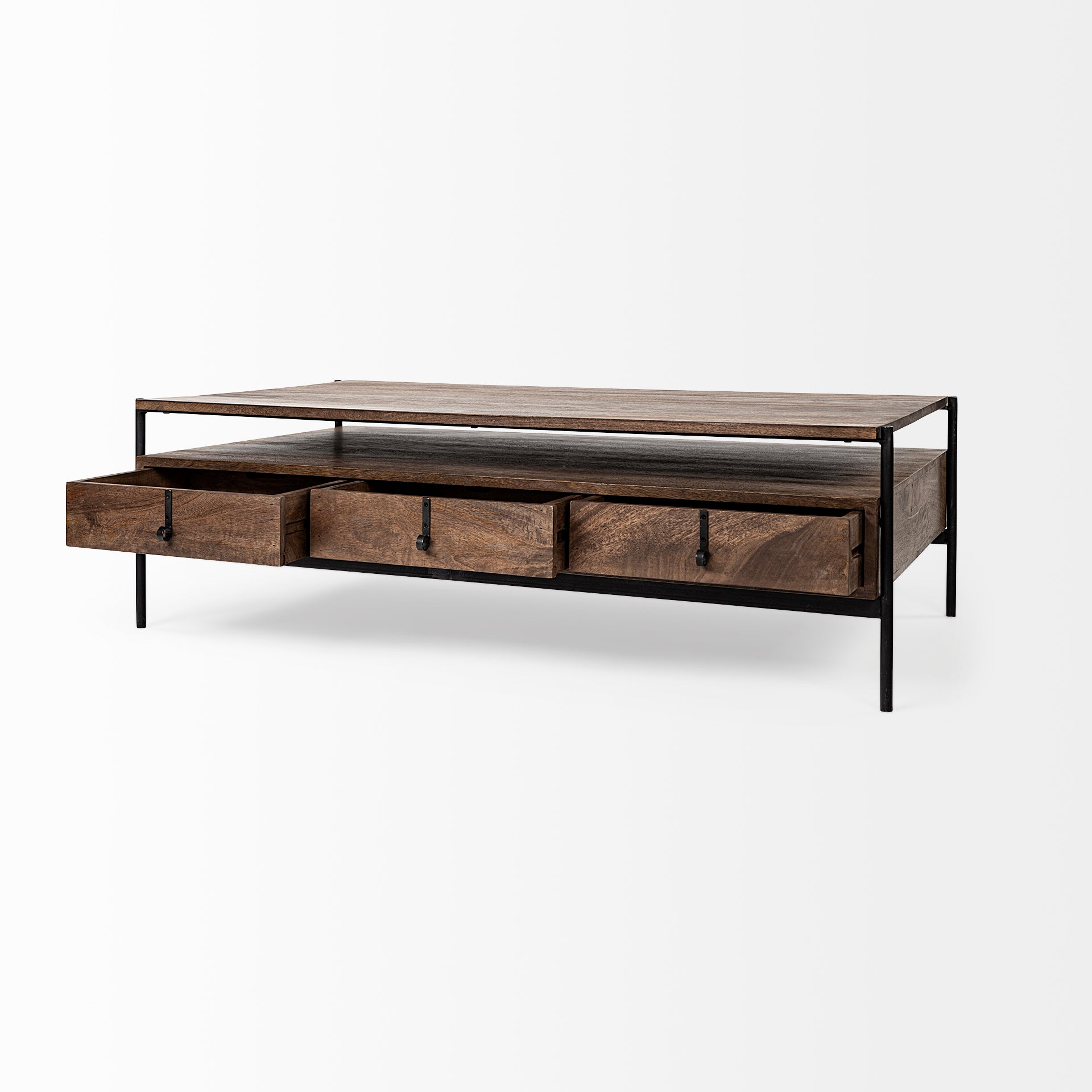 Glenn II Dark Brown Wood with Black Iron Frame 3-Drawers Rectangular Coffee Table Coffee Tables Mercana , Black Friday Sale Mercana Furniture Sale, Old Bones Co, Mid Century Furniture Sale, Four Hands Furniture, Black Friday Sale Glenn II Dark Brown Wood with Black Iron Frame 3-Drawers Rectangular Coffee Table,Gus Sale, Perigold Glenn II Dark Brown Wood with Black Iron Frame 3-Drawers Rectangular Coffee Table Coffee Tables Black Friday Sale , Perigold Sale Glenn II Dark Brown Wood with Black Iron Frame 3-Dr