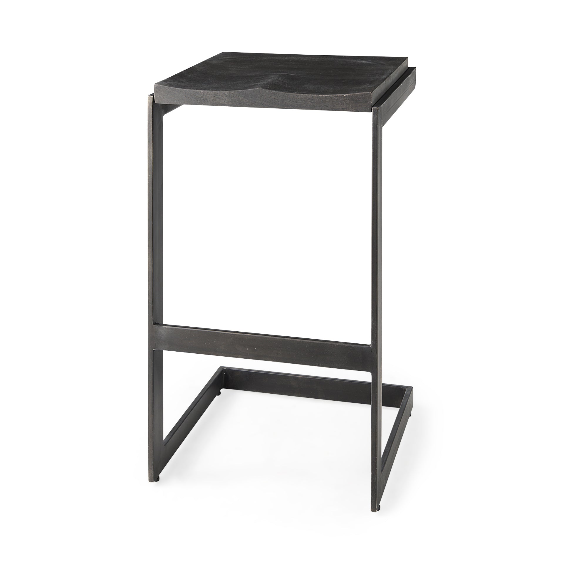 Kiran Wood with Metal Base C-Shape Bar Stool