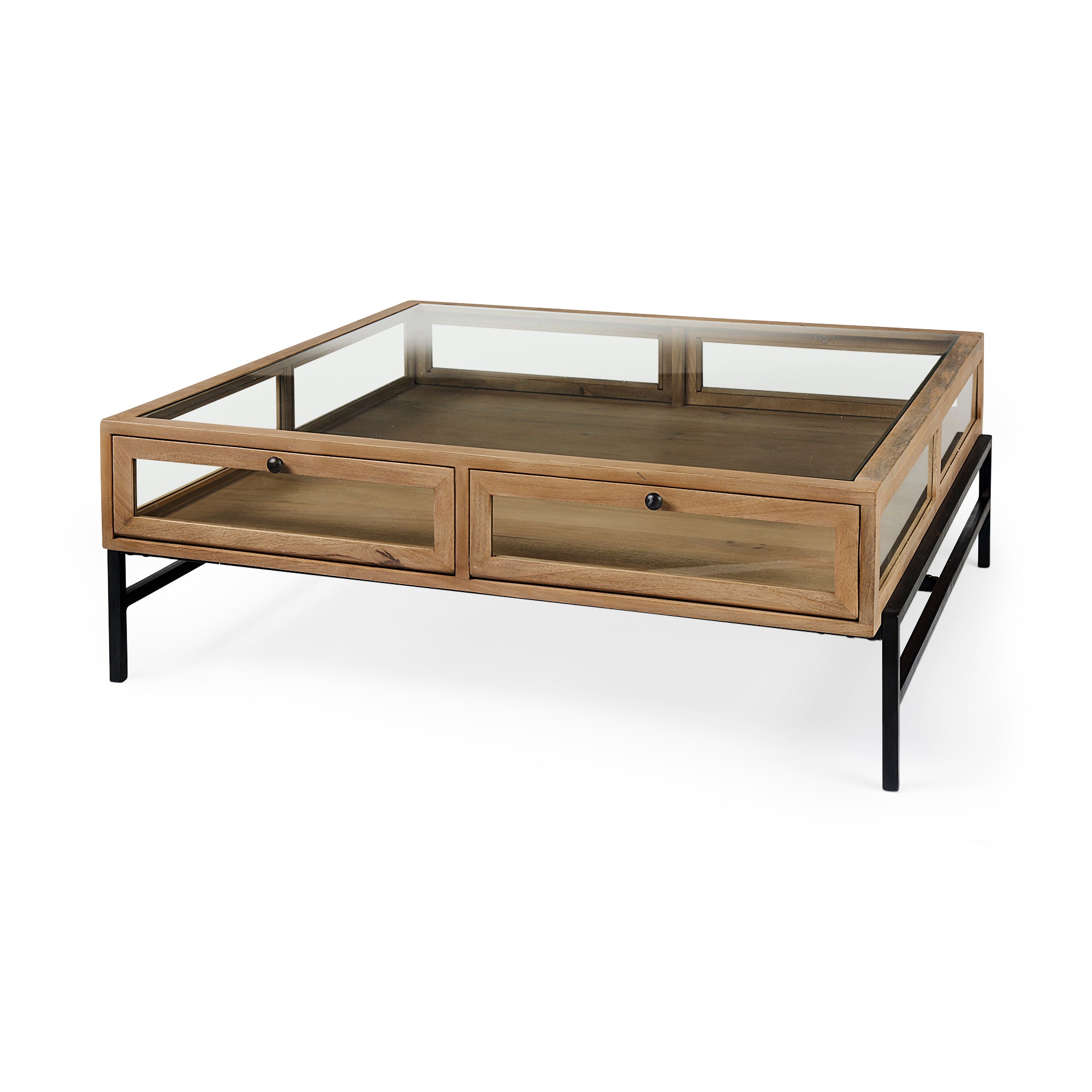 Arelius Square Glass-Top Wood with Black Metal Base Display Coffee Table Coffee Tables Mercana Light Brown , Black Friday Sale Mercana Furniture Sale, Old Bones Co, Mid Century Furniture Sale, Four Hands Furniture, Black Friday Sale Arelius Square Glass-Top Wood with Black Metal Base Display Coffee Table,Gus Sale, Perigold Arelius Square Glass-Top Wood with Black Metal Base Display Coffee Table Coffee Tables Black Friday Sale , Perigold Sale Arelius Square Glass-Top Wood with Black Metal Base Display Coffee