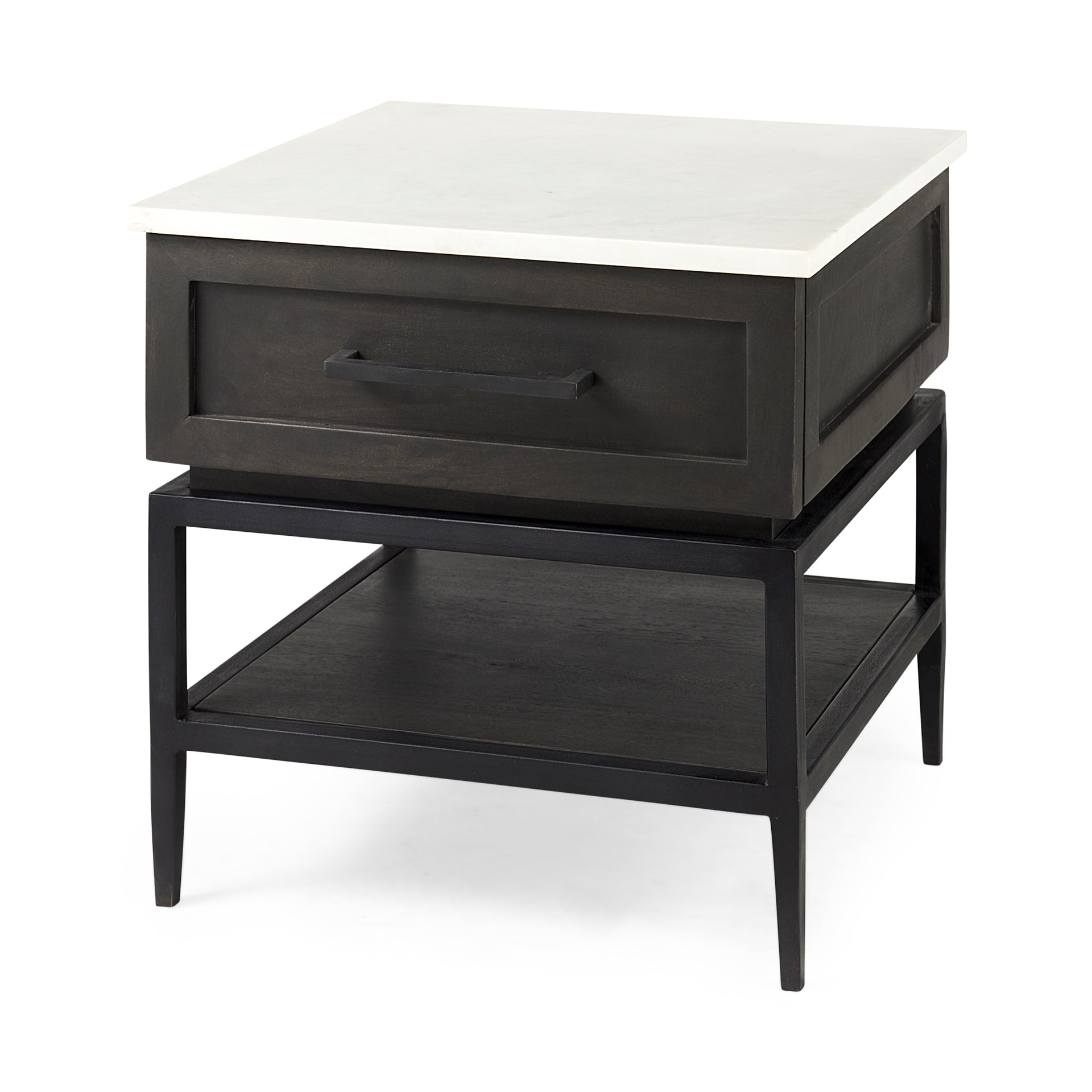 Divina Black-Brown Wood with White Marble Top and Black Metal Base 1-Drawer Side Table Side & End Tables Mercana , Black Friday Sale Mercana Furniture Sale, Old Bones Co, Mid Century Furniture Sale, Four Hands Furniture, Black Friday Sale Divina Black-Brown Wood with White Marble Top and Black Metal Base 1-Drawer Side Table,Gus Sale, Perigold Divina Black-Brown Wood with White Marble Top and Black Metal Base 1-Drawer Side Table Side & End Tables Black Friday Sale , Perigold Sale Divina Black-Brown Wood with