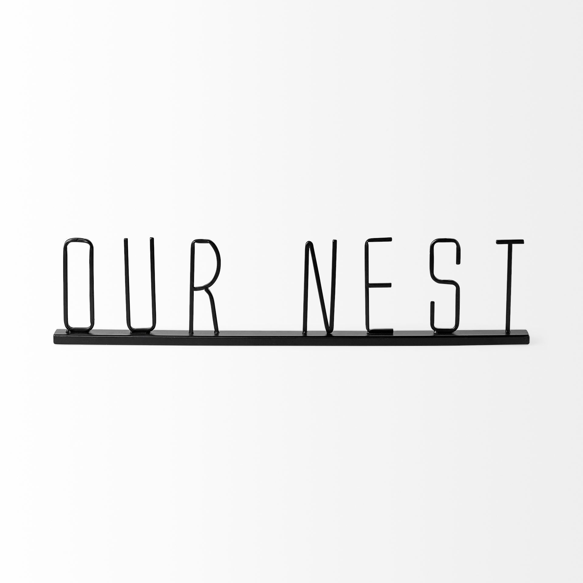 Our Nest Black Metal Sign