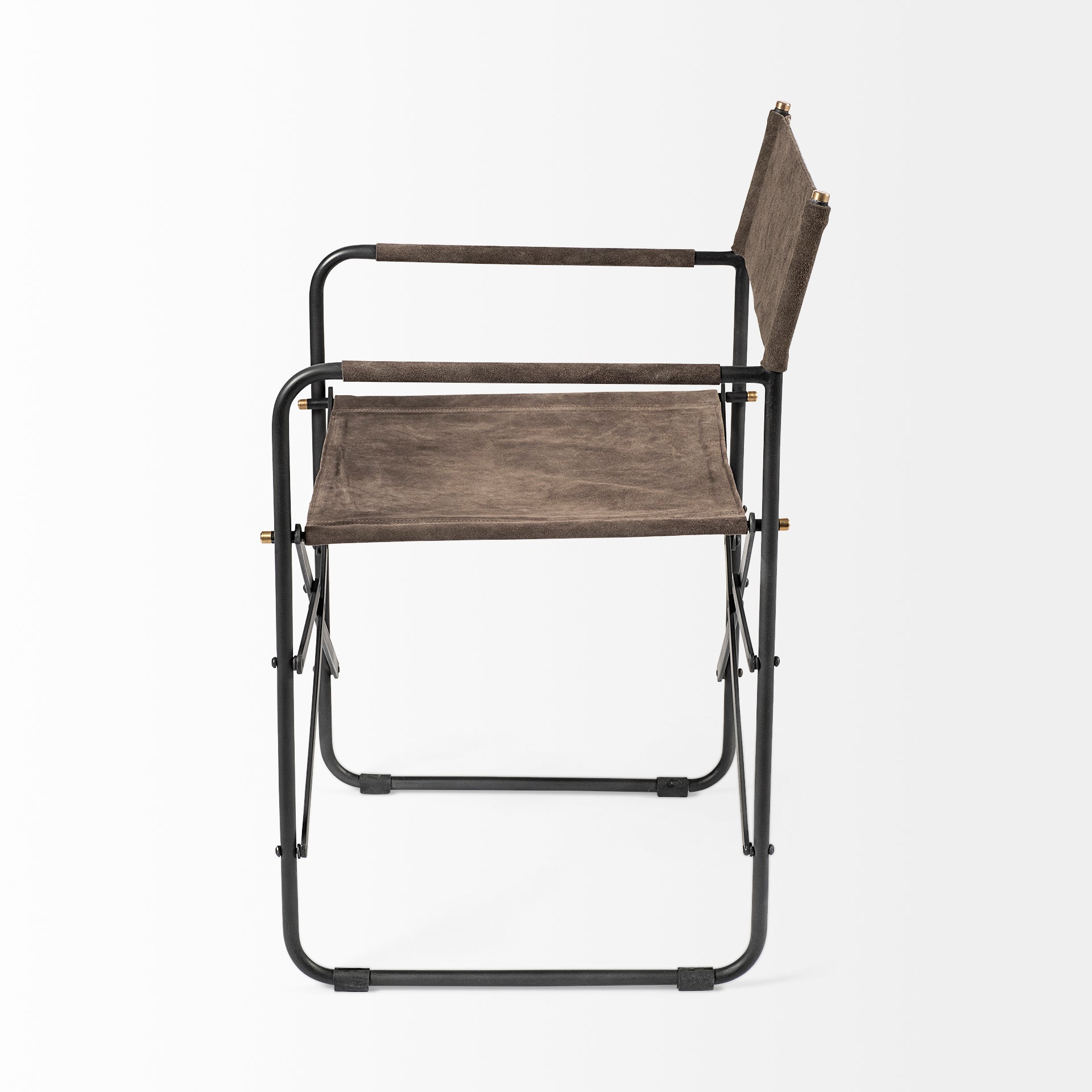 Direttore Brown/Gray Suede with Metal Frame Dining Chair