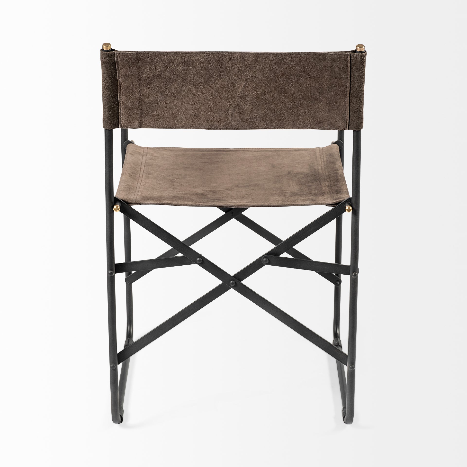 Direttore Brown/Gray Suede with Metal Frame Dining Chair