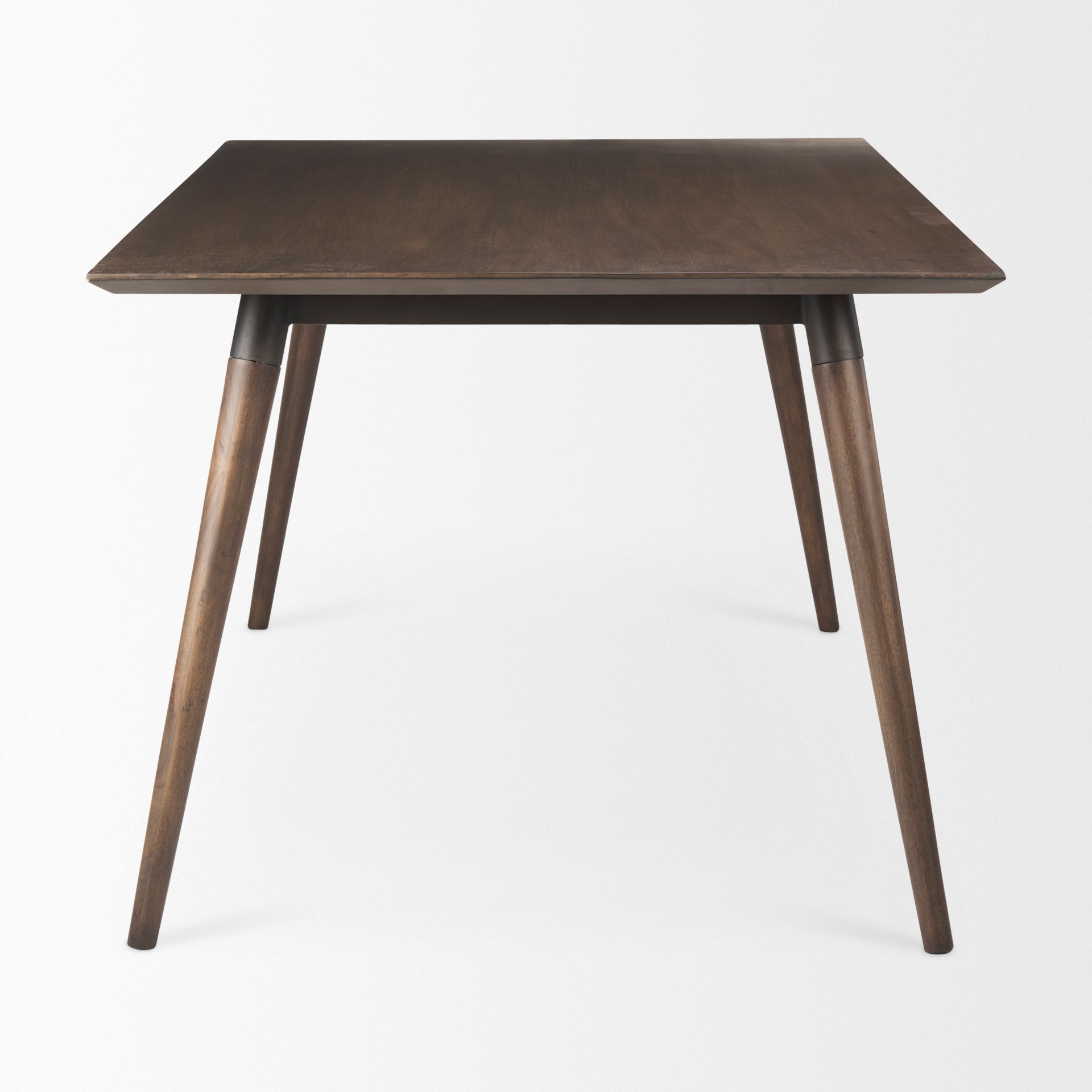 Nicholas II Brown Solid Wood Top Metal with Wood Leg Dining Table