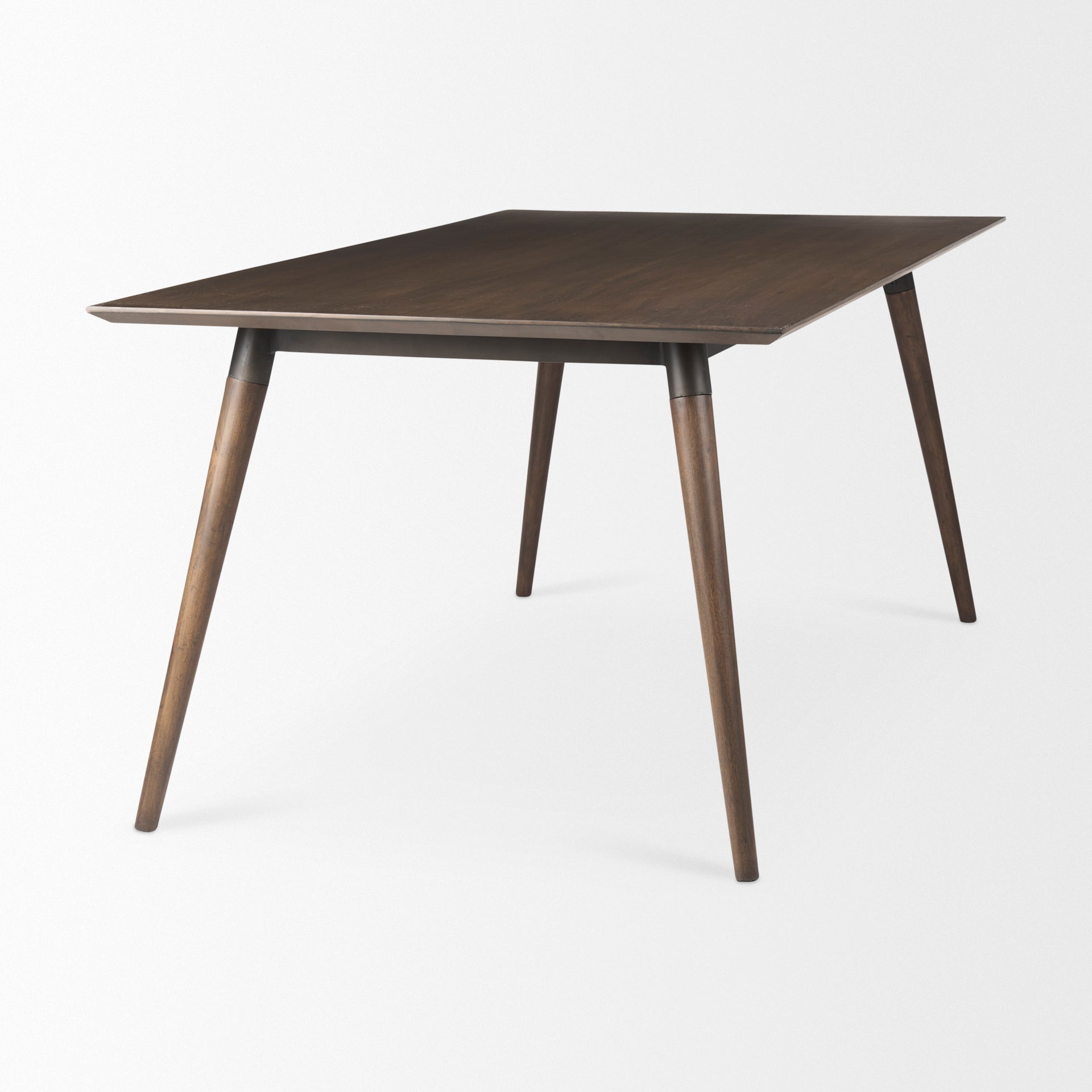 Nicholas II Brown Solid Wood Top Metal with Wood Leg Dining Table