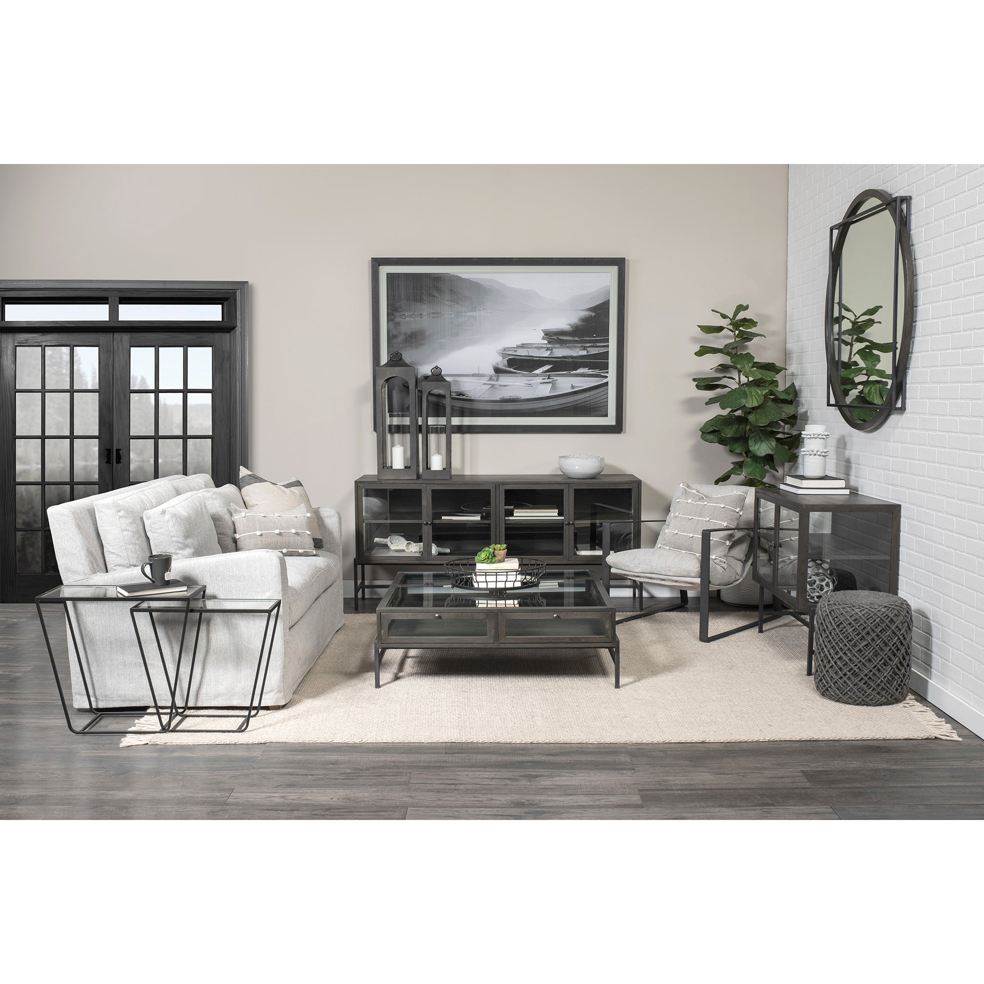 Denly I Frost Gray Slipcover Two Seater Sofa