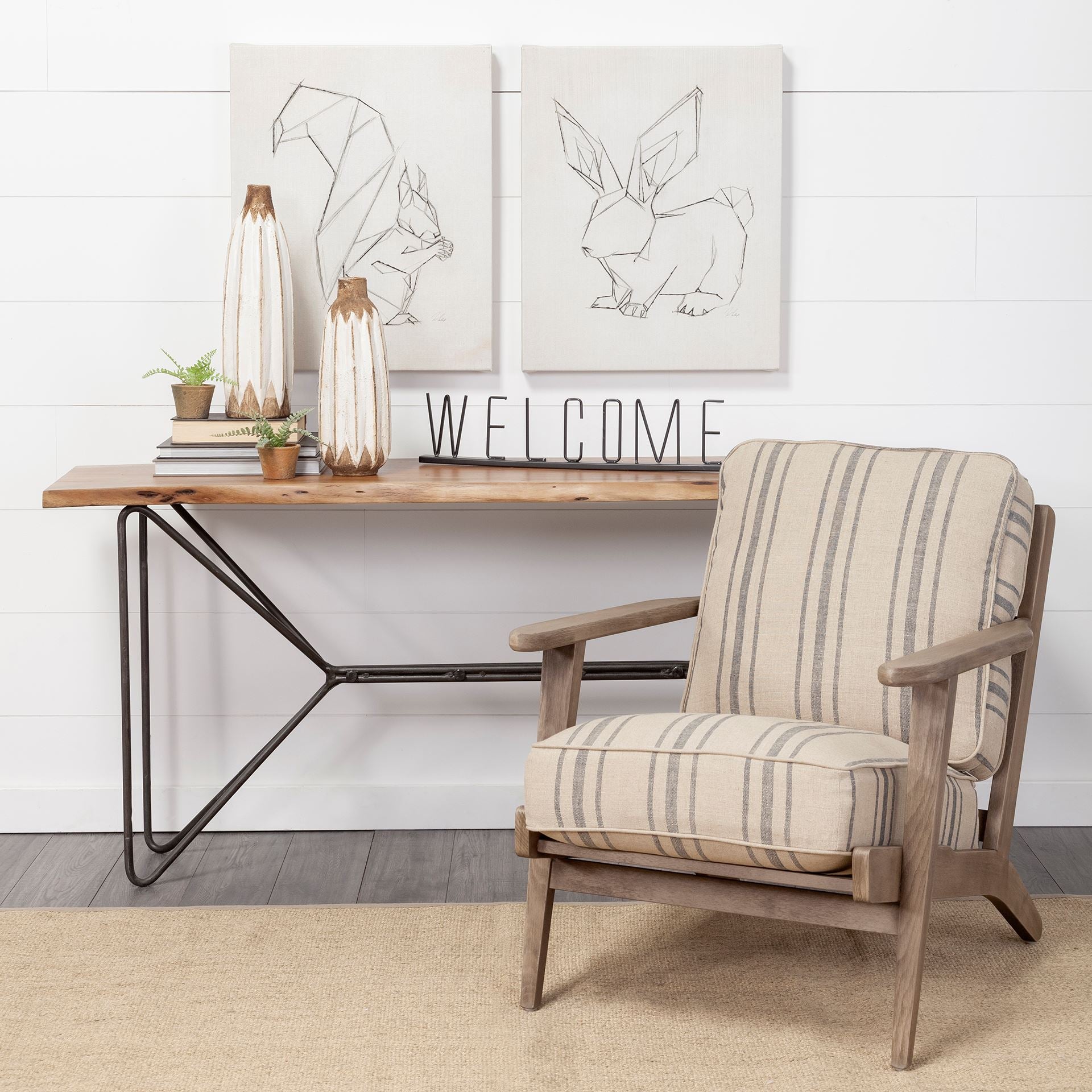 Welcome Black Metal Sign