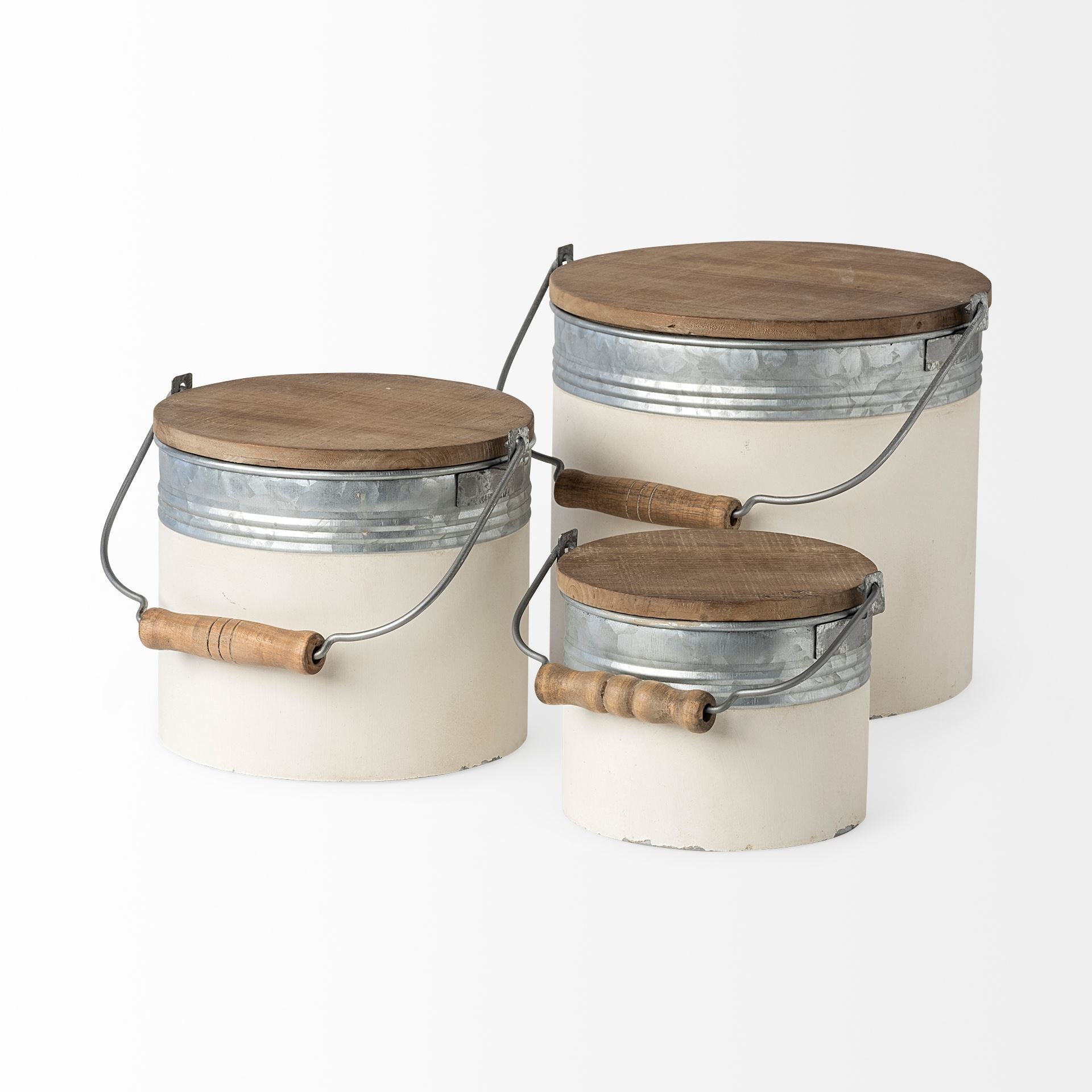 Alani White Metal Storage Boxes - Set of 3