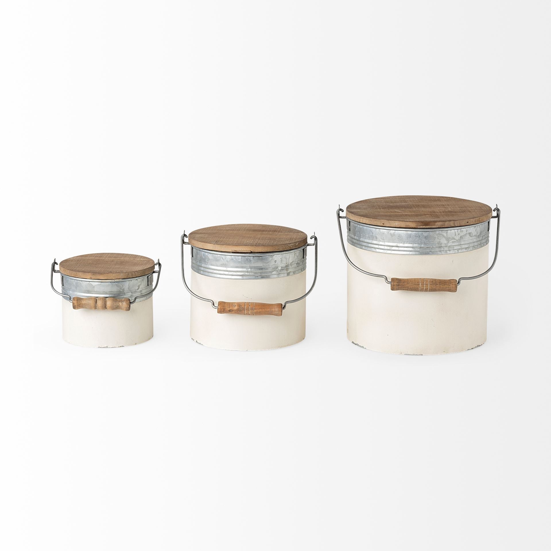 Alani White Metal Storage Boxes - Set of 3