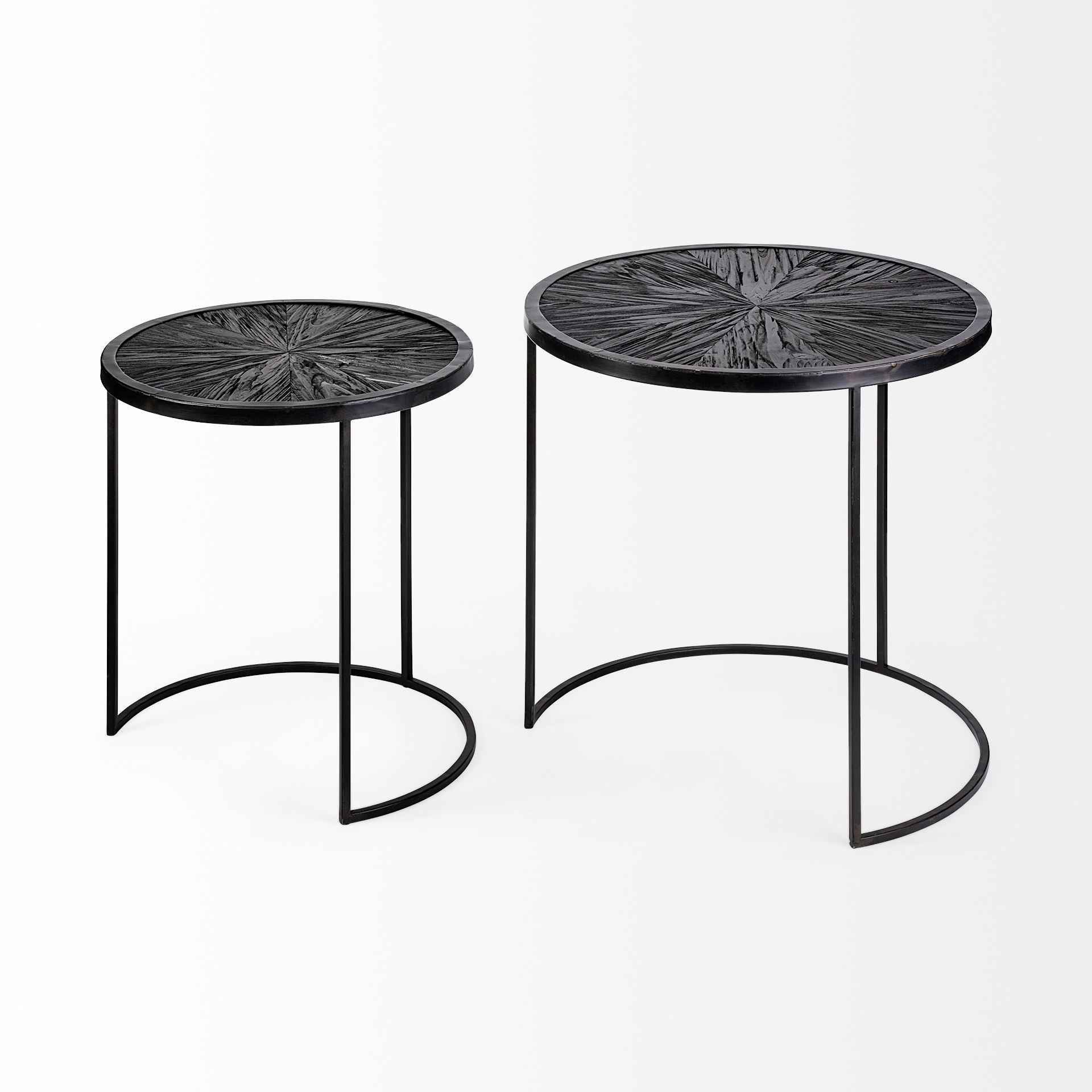 Chakra Round Dark Wood Top Black Frame Accent Tables - Set of 2 Side & End Tables Mercana , Black Friday Sale Mercana Furniture Sale, Old Bones Co, Mid Century Furniture Sale, Four Hands Furniture, Black Friday Sale Chakra Round Dark Wood Top Black Frame Accent Tables - Set of 2,Gus Sale, Perigold Chakra Round Dark Wood Top Black Frame Accent Tables - Set of 2 Side & End Tables Black Friday Sale , Perigold Sale Chakra Round Dark Wood Top Black Frame Accent Tables - Set of 2,Chakra Round Dark Wood Top Black 