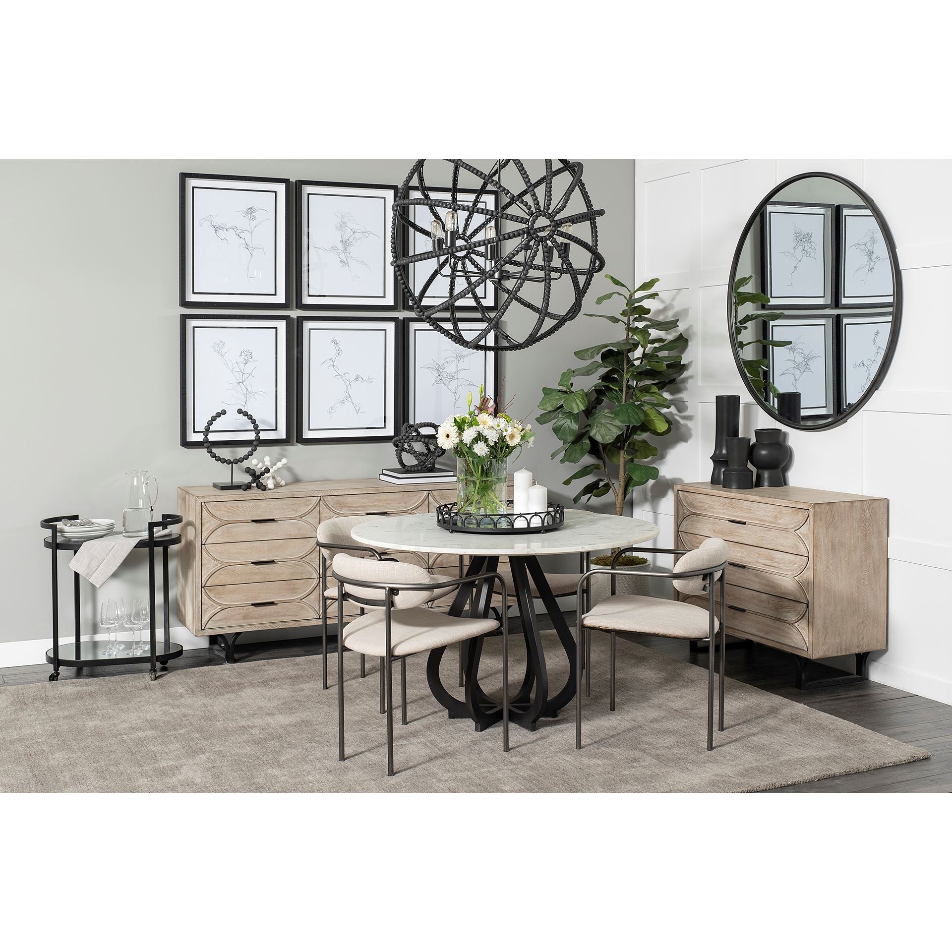 Genevieve I Light Brown Fir Veneer 3 Drawer Accent Cabinet