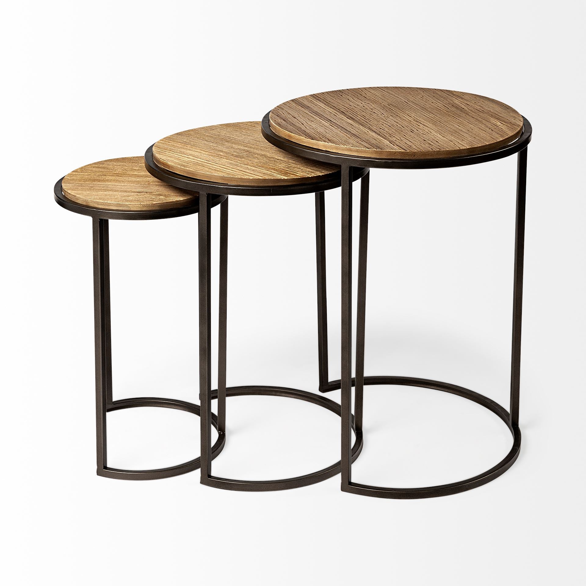 Glover Brown Wood Round Top with Metal Nesting Accent Tables - Set of 3 Side & End Tables Mercana , Black Friday Sale Mercana Furniture Sale, Old Bones Co, Mid Century Furniture Sale, Four Hands Furniture, Black Friday Sale Glover Brown Wood Round Top with Metal Nesting Accent Tables - Set of 3,Gus Sale, Perigold Glover Brown Wood Round Top with Metal Nesting Accent Tables - Set of 3 Side & End Tables Black Friday Sale , Perigold Sale Glover Brown Wood Round Top with Metal Nesting Accent Tables - Set of 3,G