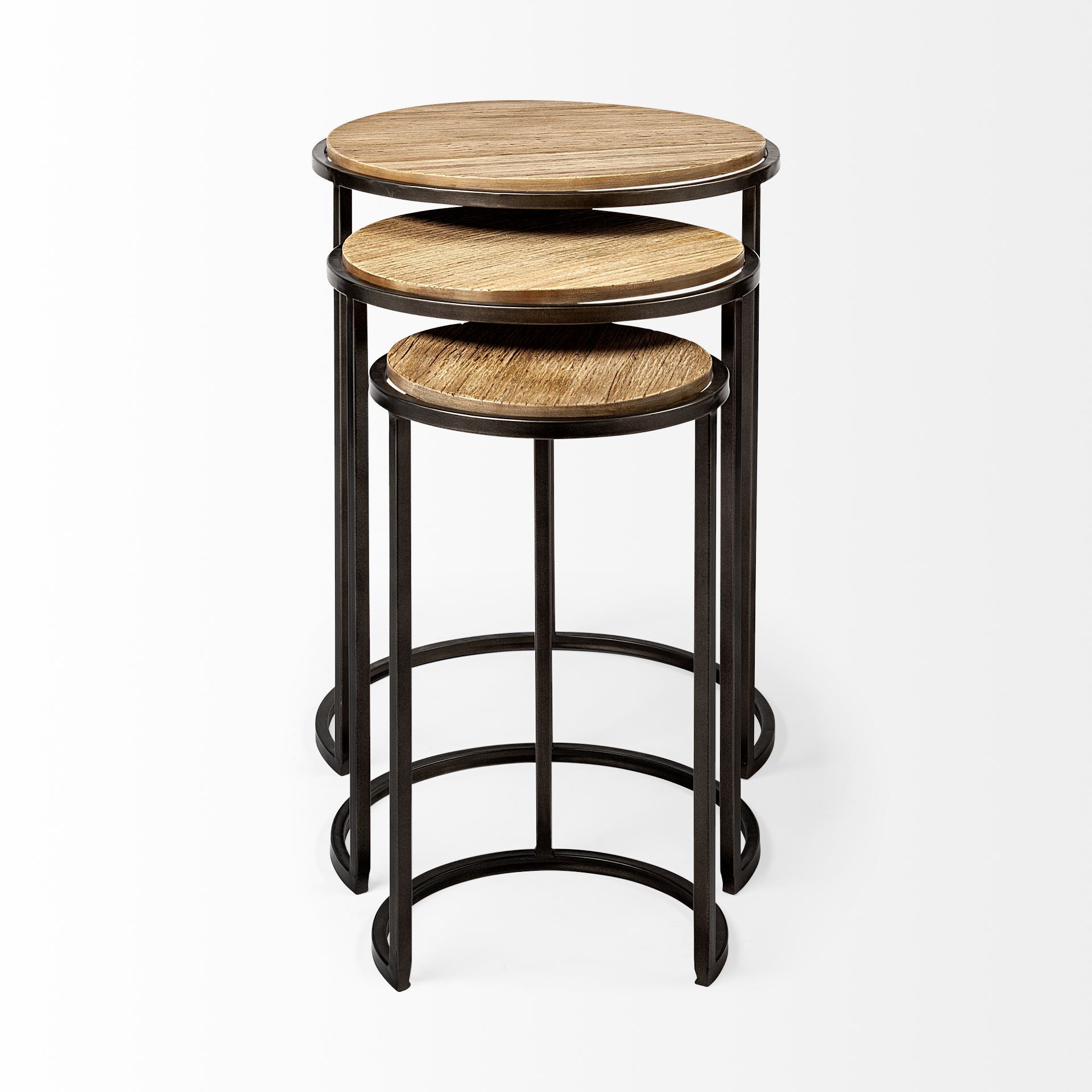 Glover Brown Wood Round Top with Metal Nesting Accent Tables - Set of 3 Side & End Tables Mercana , Black Friday Sale Mercana Furniture Sale, Old Bones Co, Mid Century Furniture Sale, Four Hands Furniture, Black Friday Sale Glover Brown Wood Round Top with Metal Nesting Accent Tables - Set of 3,Gus Sale, Perigold Glover Brown Wood Round Top with Metal Nesting Accent Tables - Set of 3 Side & End Tables Black Friday Sale , Perigold Sale Glover Brown Wood Round Top with Metal Nesting Accent Tables - Set of 3,G