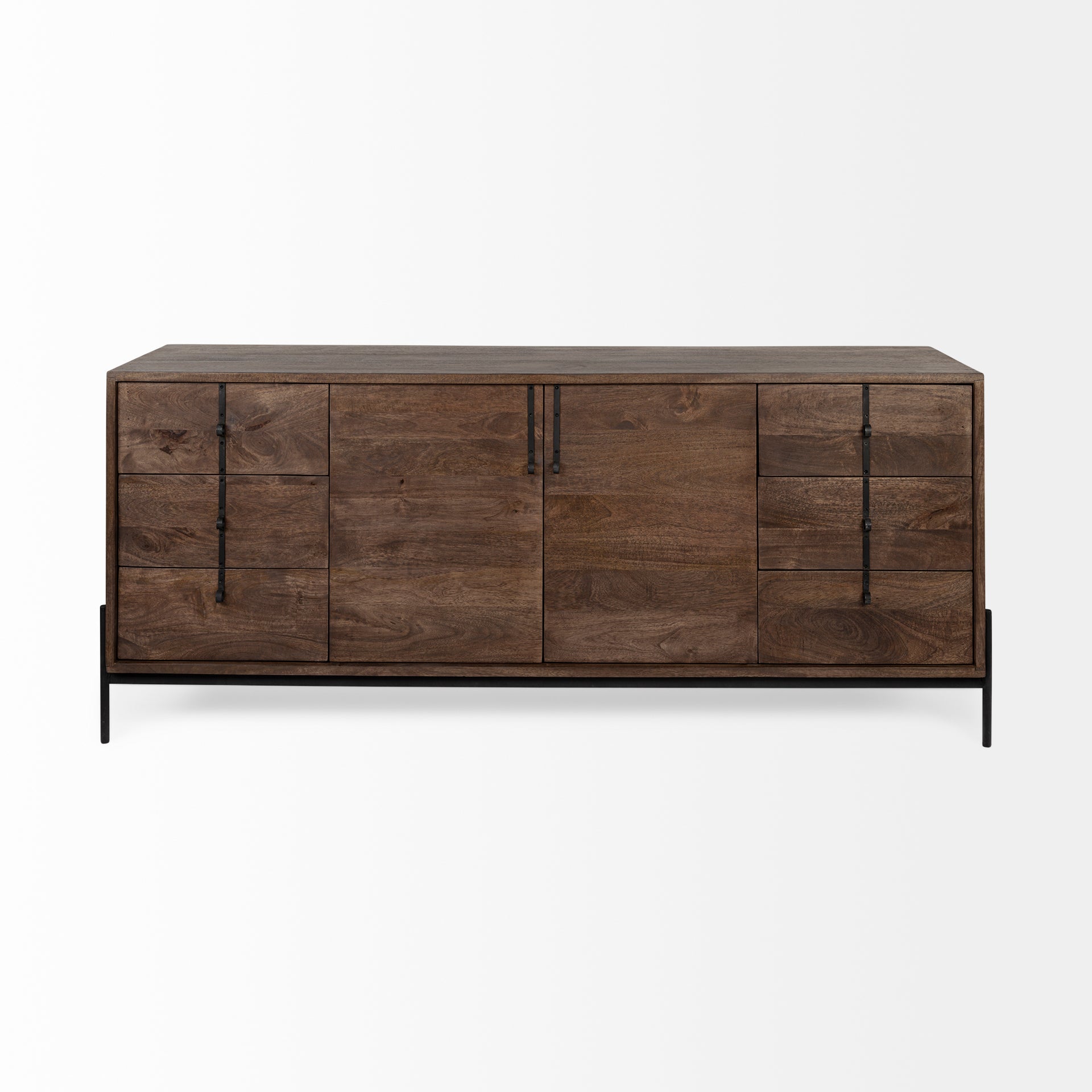 Glenn VI Dark Brown Wood Frame with Black Iron Accent 6-Drawer 2-Door Cabinet Sideboard Credenzas & Sideboards Mercana , Black Friday Sale Mercana Furniture Sale, Old Bones Co, Mid Century Furniture Sale, Four Hands Furniture, Black Friday Sale Glenn VI Dark Brown Wood Frame with Black Iron Accent 6-Drawer 2-Door Cabinet Sideboard,Gus Sale, Perigold Glenn VI Dark Brown Wood Frame with Black Iron Accent 6-Drawer 2-Door Cabinet Sideboard Credenzas & Sideboards Black Friday Sale , Perigold Sale Glenn VI Dark B