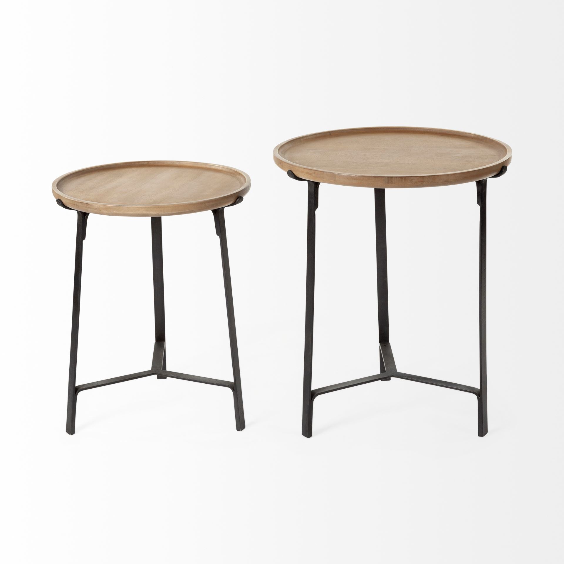 Helios Round Brown Solid Wood Iron Base Nesting End/Side Tables - Set of 2 Side & End Tables Mercana , Black Friday Sale Mercana Furniture Sale, Old Bones Co, Mid Century Furniture Sale, Four Hands Furniture, Black Friday Sale Helios Round Brown Solid Wood Iron Base Nesting End/Side Tables - Set of 2,Gus Sale, Perigold Helios Round Brown Solid Wood Iron Base Nesting End/Side Tables - Set of 2 Side & End Tables Black Friday Sale , Perigold Sale Helios Round Brown Solid Wood Iron Base Nesting End/Side Tables 