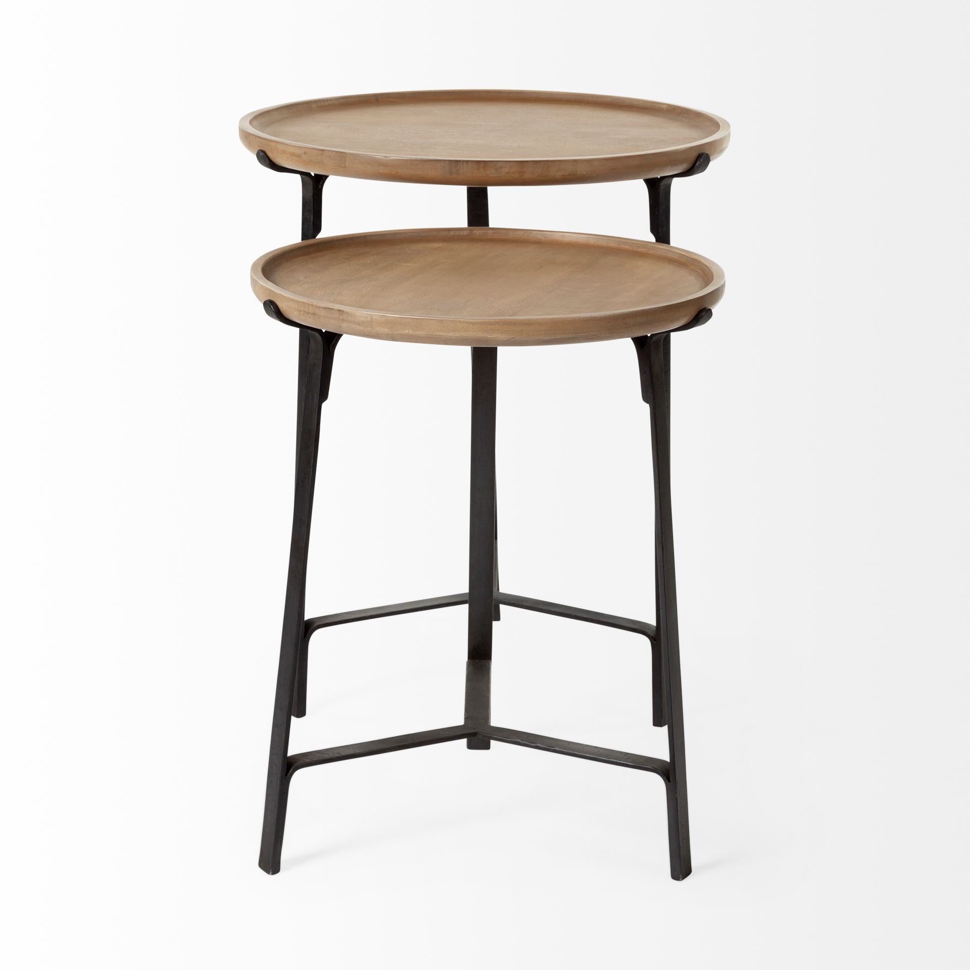 Helios Round Brown Solid Wood Iron Base Nesting End/Side Tables - Set of 2 Side & End Tables Mercana , Black Friday Sale Mercana Furniture Sale, Old Bones Co, Mid Century Furniture Sale, Four Hands Furniture, Black Friday Sale Helios Round Brown Solid Wood Iron Base Nesting End/Side Tables - Set of 2,Gus Sale, Perigold Helios Round Brown Solid Wood Iron Base Nesting End/Side Tables - Set of 2 Side & End Tables Black Friday Sale , Perigold Sale Helios Round Brown Solid Wood Iron Base Nesting End/Side Tables 