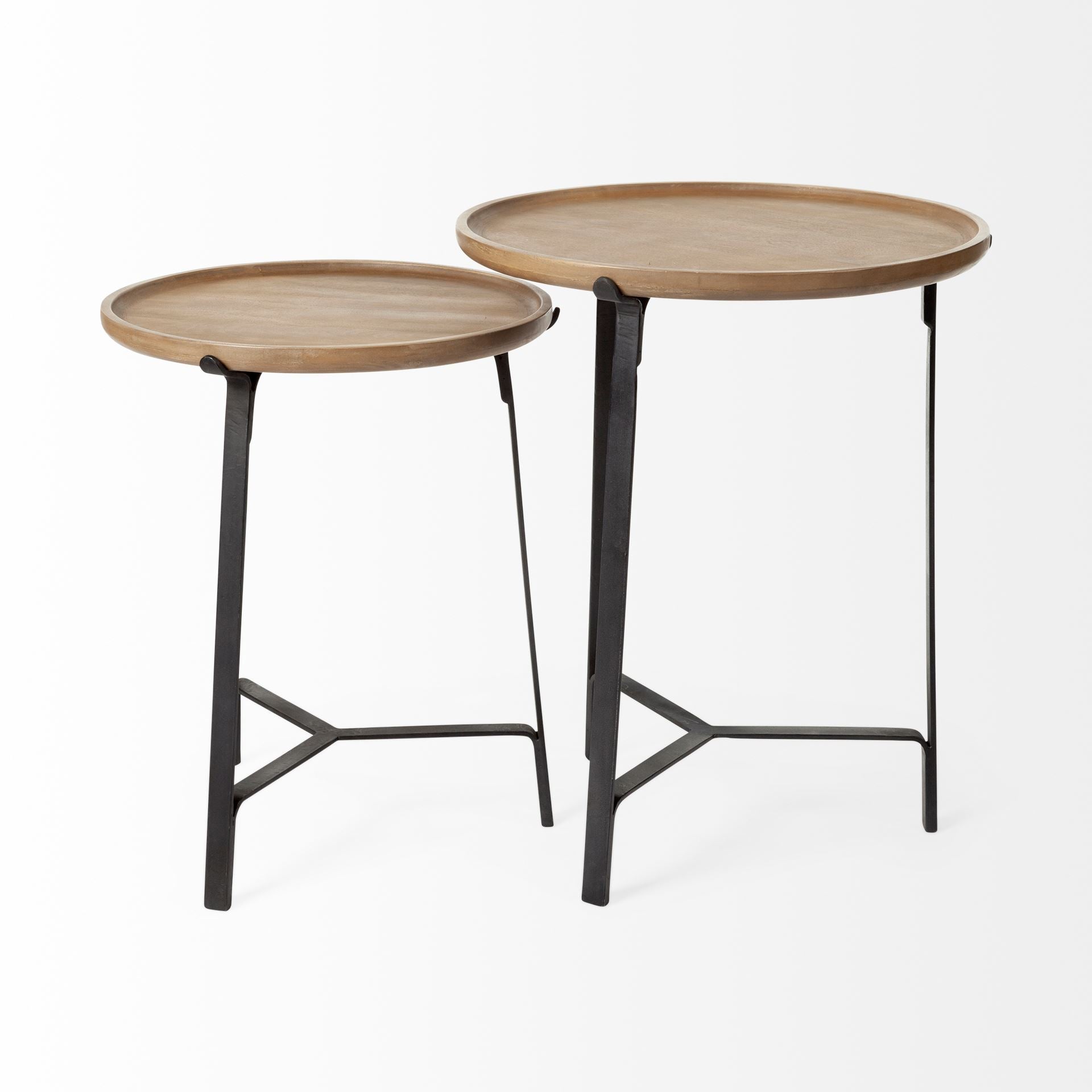 Helios Round Brown Solid Wood Iron Base Nesting End/Side Tables - Set of 2 Side & End Tables Mercana , Black Friday Sale Mercana Furniture Sale, Old Bones Co, Mid Century Furniture Sale, Four Hands Furniture, Black Friday Sale Helios Round Brown Solid Wood Iron Base Nesting End/Side Tables - Set of 2,Gus Sale, Perigold Helios Round Brown Solid Wood Iron Base Nesting End/Side Tables - Set of 2 Side & End Tables Black Friday Sale , Perigold Sale Helios Round Brown Solid Wood Iron Base Nesting End/Side Tables 