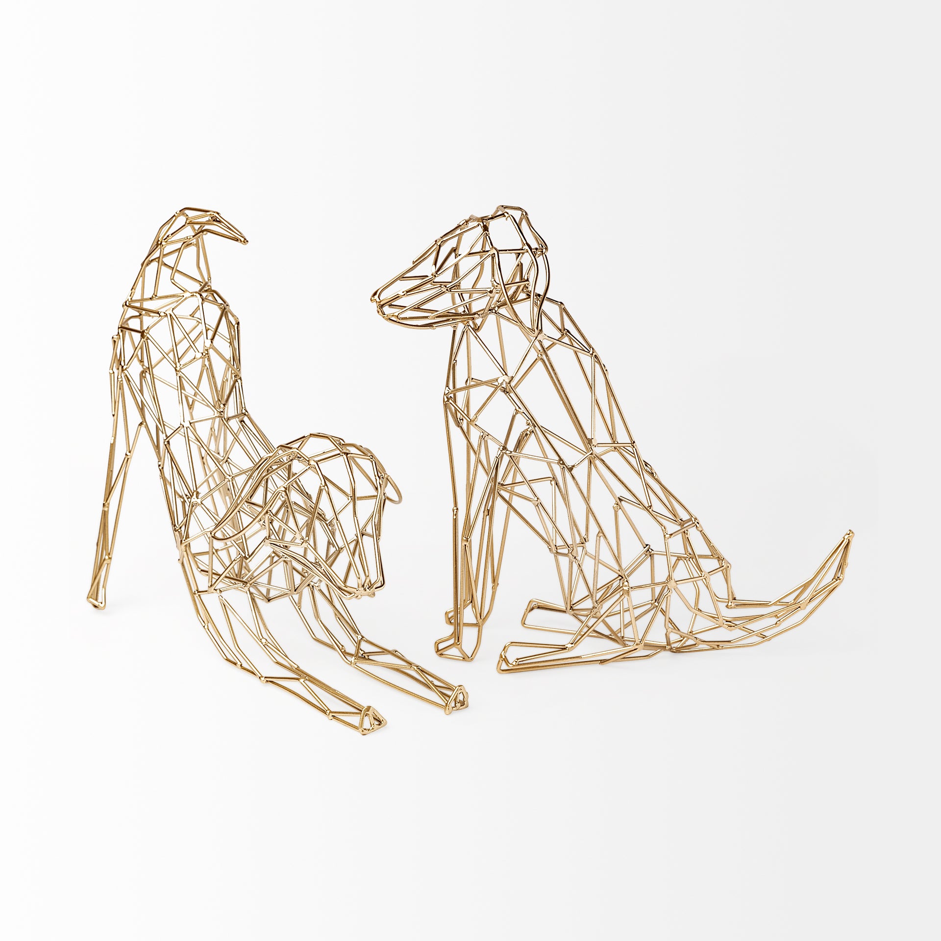 Frankie II Gold Wire Framed Dog Shaped Decor
