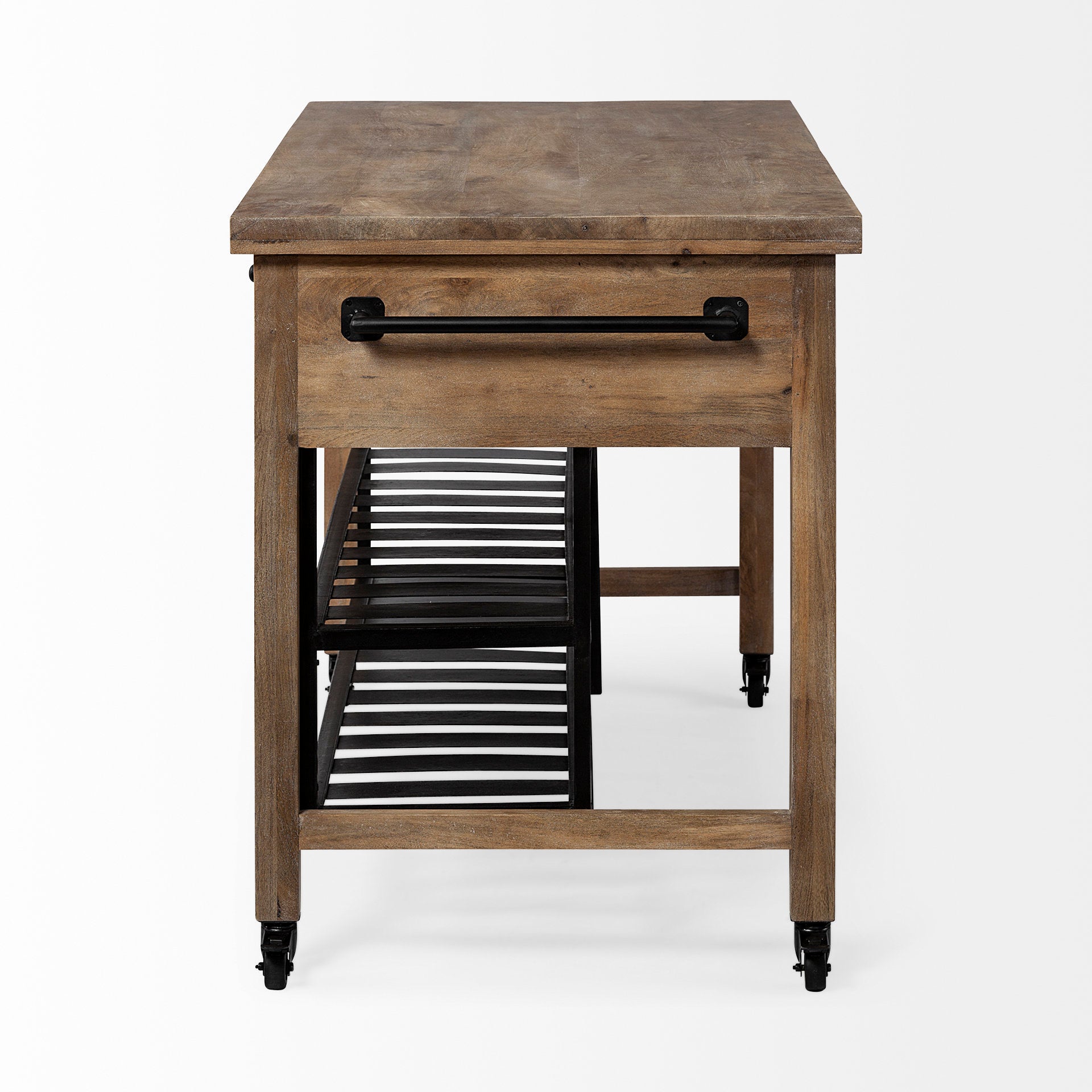 Stuart I Brown Solid Wood Top 2-Tier Black Metal Rolling Kitchen Island Kitchen Islands Mercana , Black Friday Sale Mercana Furniture Sale, Old Bones Co, Mid Century Furniture Sale, Four Hands Furniture, Black Friday Sale Stuart I Brown Solid Wood Top 2-Tier Black Metal Rolling Kitchen Island,Gus Sale, Perigold Stuart I Brown Solid Wood Top 2-Tier Black Metal Rolling Kitchen Island Kitchen Islands Black Friday Sale , Perigold Sale Stuart I Brown Solid Wood Top 2-Tier Black Metal Rolling Kitchen Island,Stuar