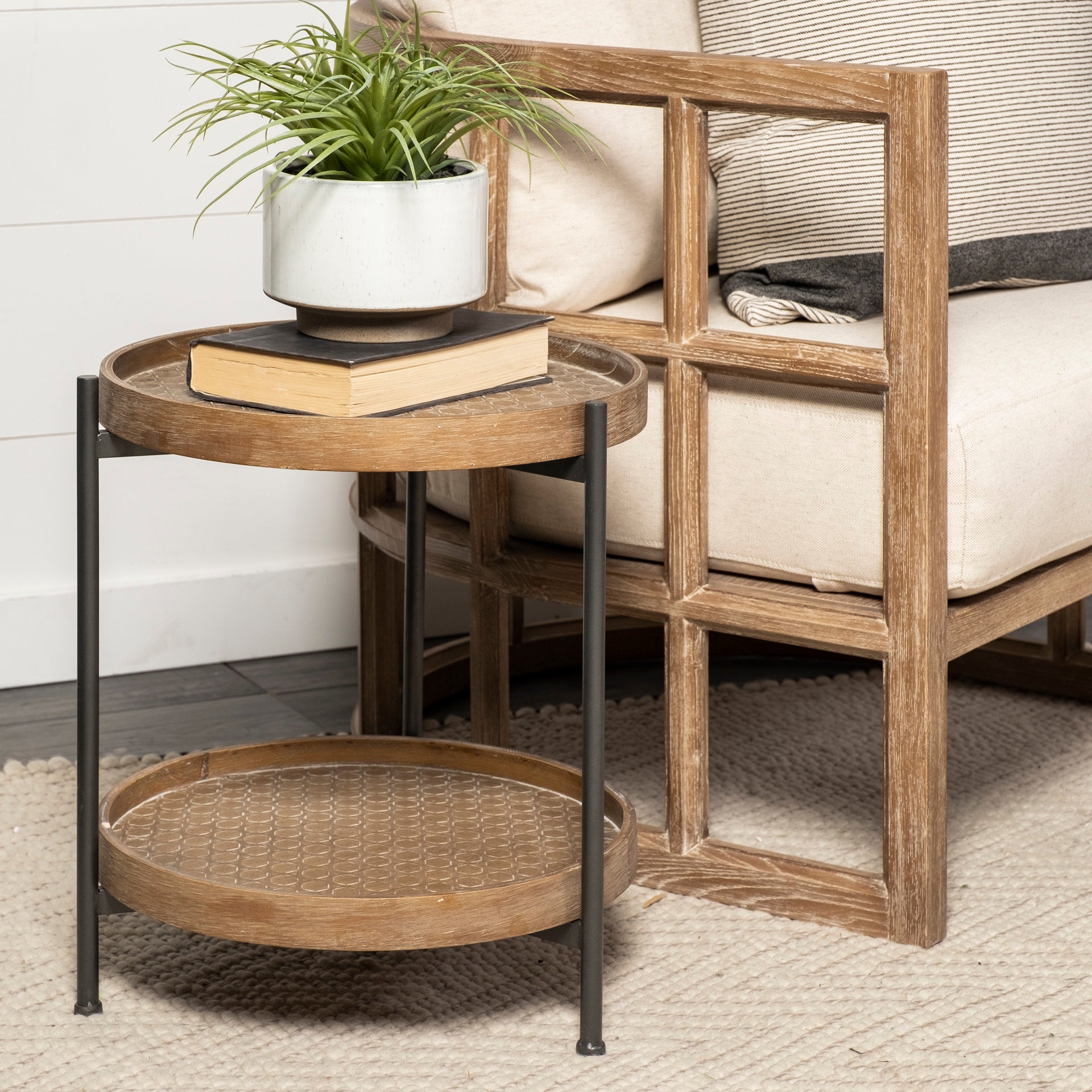 Kade Round Top Natural Brown Wood and Gray Metal Frame Tray-Style End/Side Table Side & End Tables Mercana , Black Friday Sale Mercana Furniture Sale, Old Bones Co, Mid Century Furniture Sale, Four Hands Furniture, Black Friday Sale Kade Round Top Natural Brown Wood and Gray Metal Frame Tray-Style End/Side Table,Gus Sale, Perigold Kade Round Top Natural Brown Wood and Gray Metal Frame Tray-Style End/Side Table Side & End Tables Black Friday Sale , Perigold Sale Kade Round Top Natural Brown Wood and Gray Met