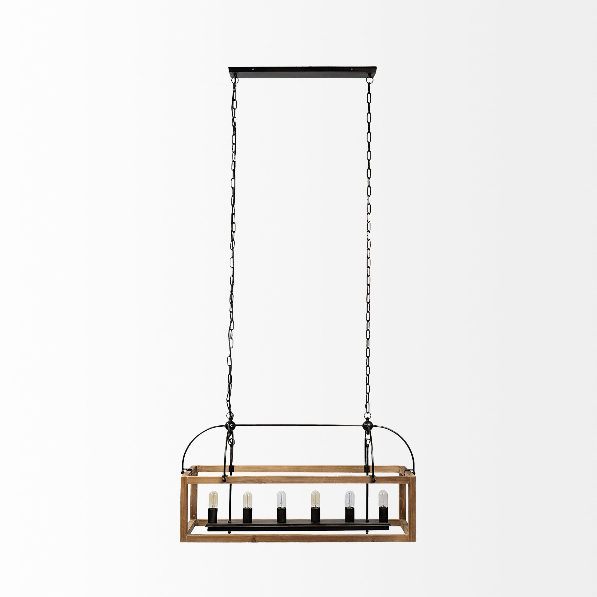 Josie Natural Wood Chassis Six Light Chandelier