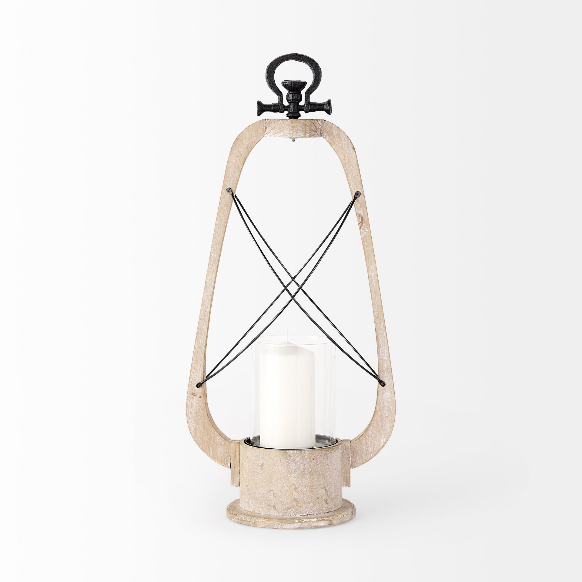 Zain Brown Wooden Vintage Inspired Candle Holder Lantern