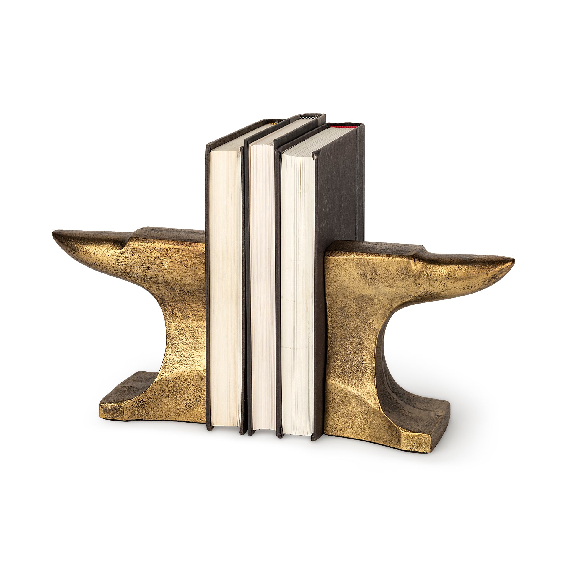 Anvilia Gold Anvil Shaped Bookends - Set of 2