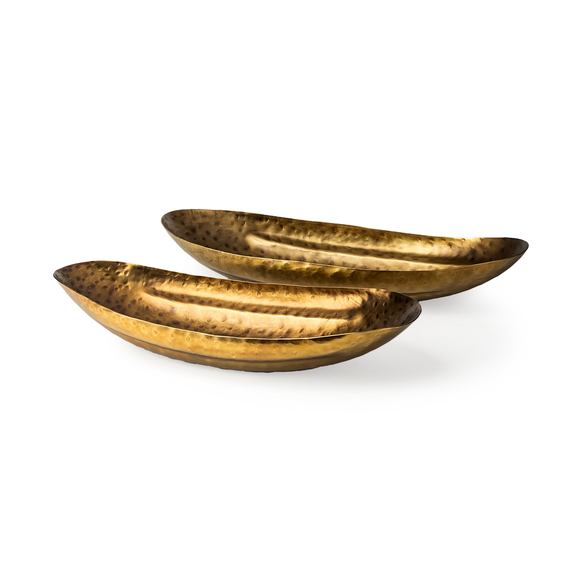 Karmen Gold Hammered Oversized Bowls - Set of 2