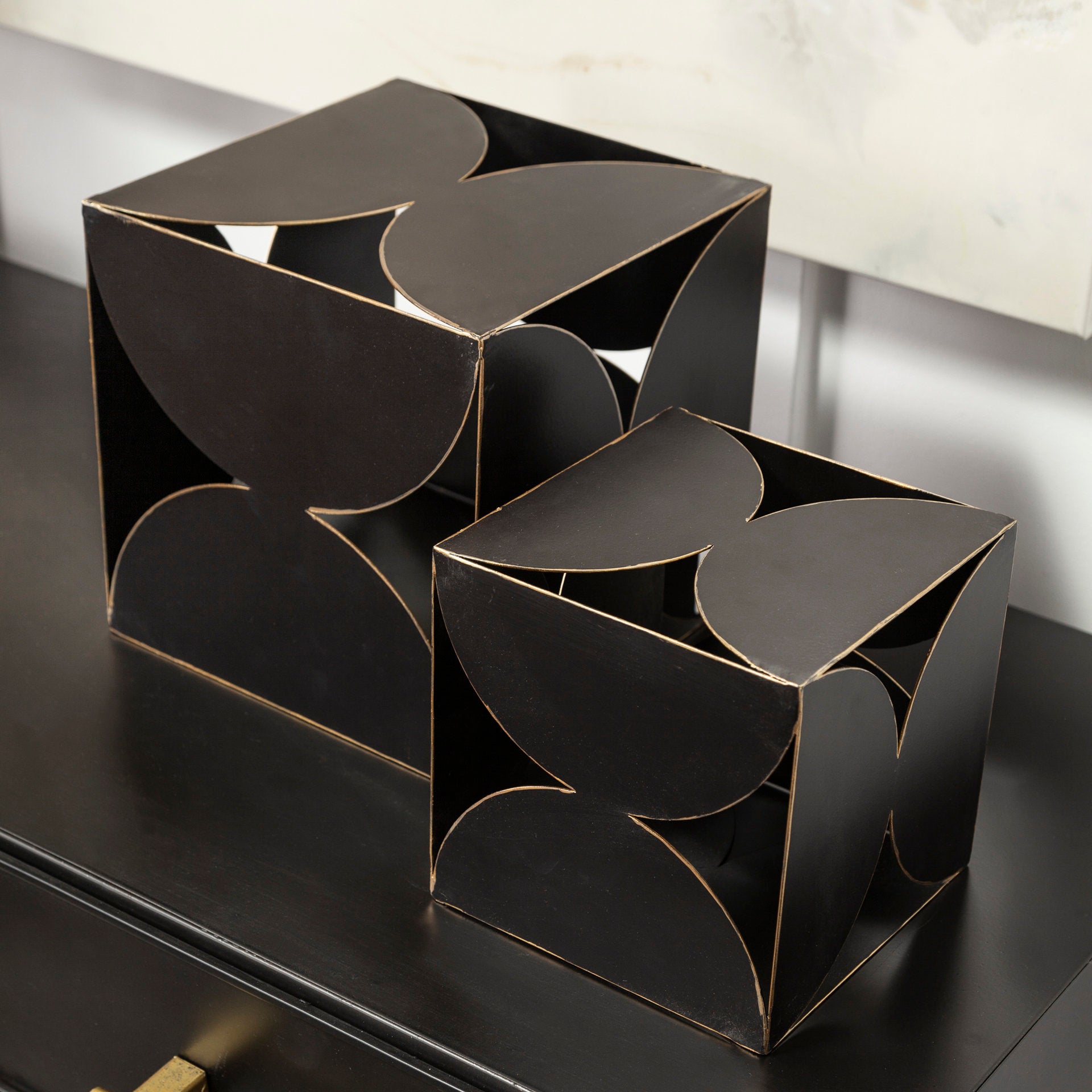 Darren Black Metal Decorative Cube
