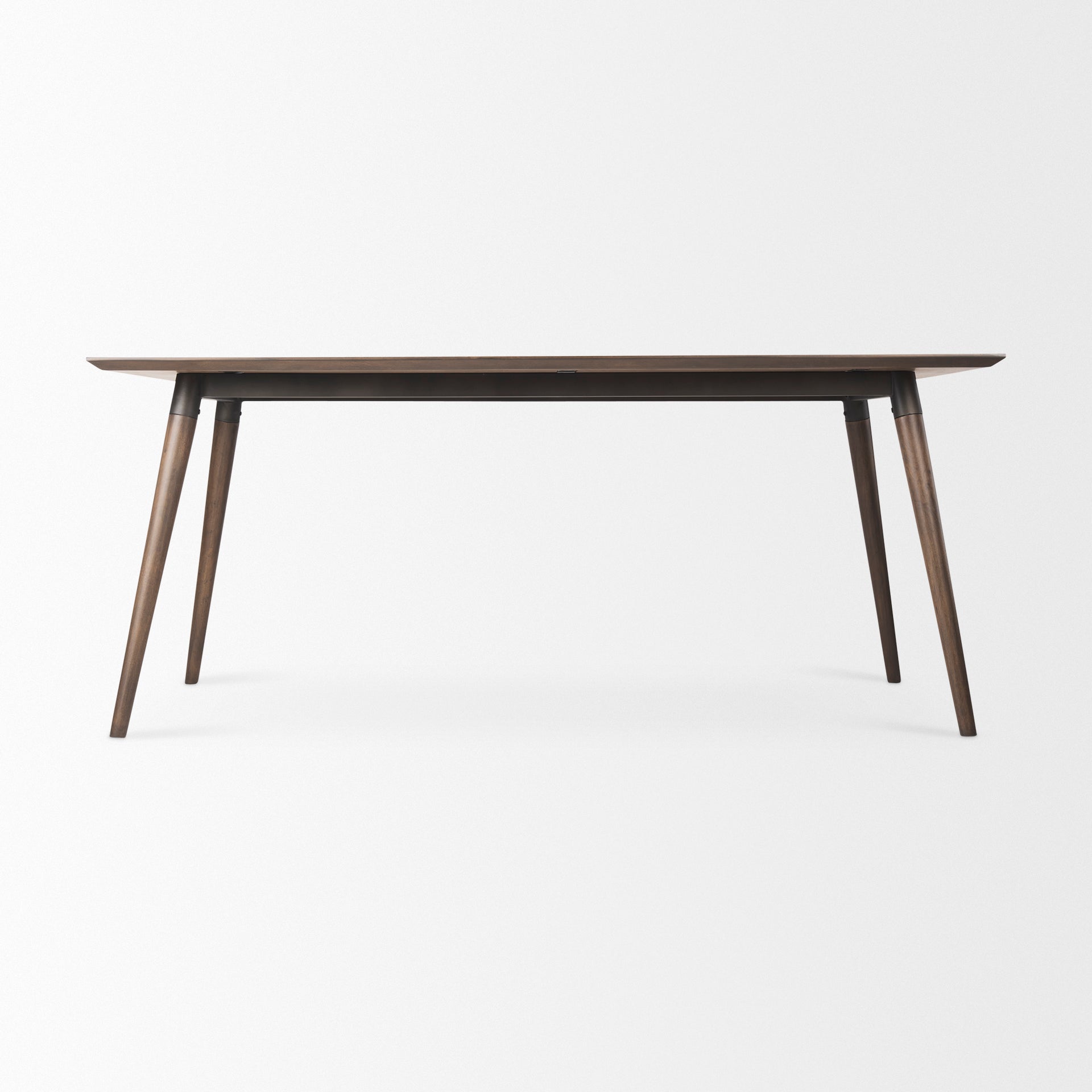 Nicholas II Brown Solid Wood Top Metal with Wood Leg Dining Table