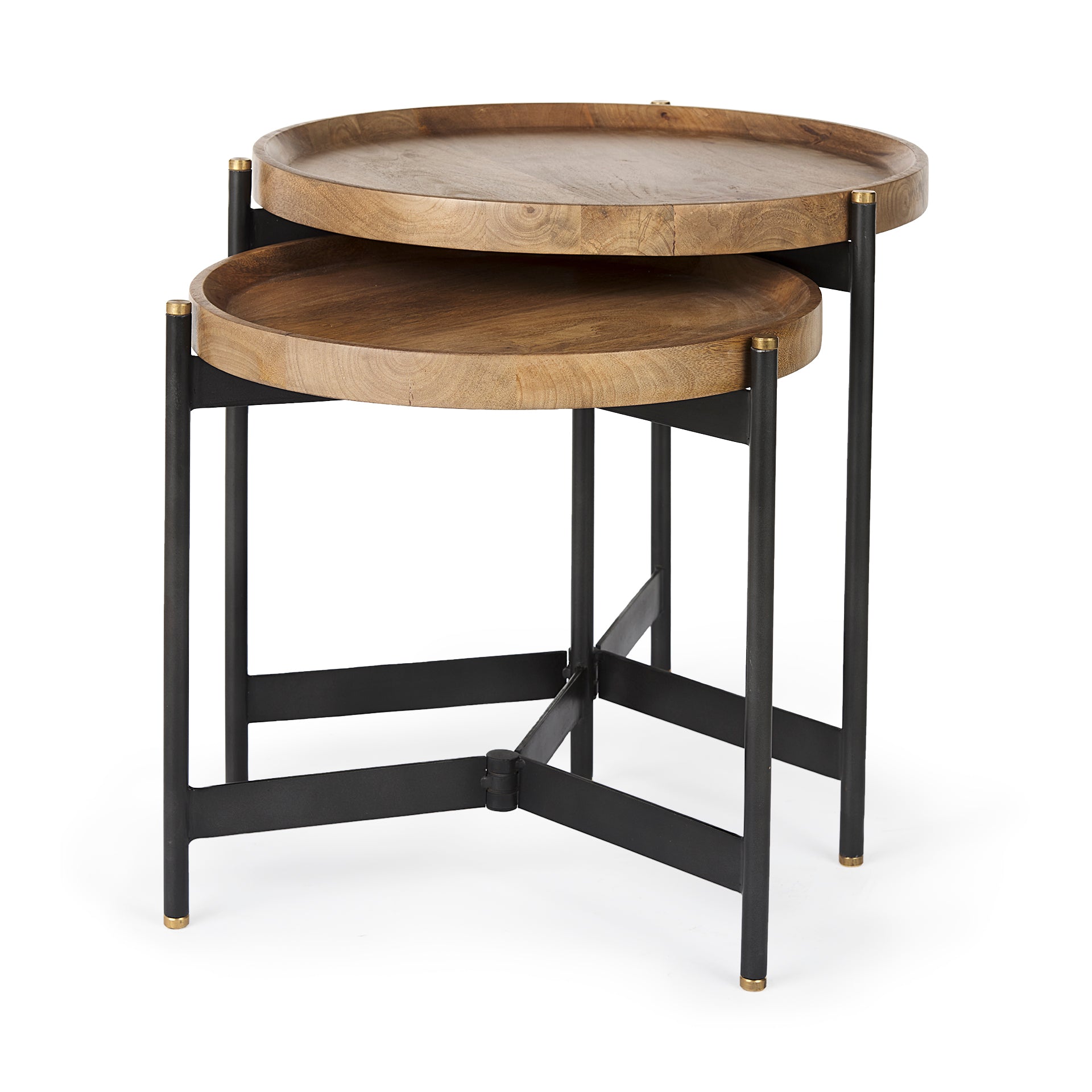 Marquisa Light Brown Wood with Black Metal Base Nesting Side Tables - Set of 2 Side & End Tables Mercana , Black Friday Sale Mercana Furniture Sale, Old Bones Co, Mid Century Furniture Sale, Four Hands Furniture, Black Friday Sale Marquisa Light Brown Wood with Black Metal Base Nesting Side Tables - Set of 2,Gus Sale, Perigold Marquisa Light Brown Wood with Black Metal Base Nesting Side Tables - Set of 2 Side & End Tables Black Friday Sale , Perigold Sale Marquisa Light Brown Wood with Black Metal Base Nest
