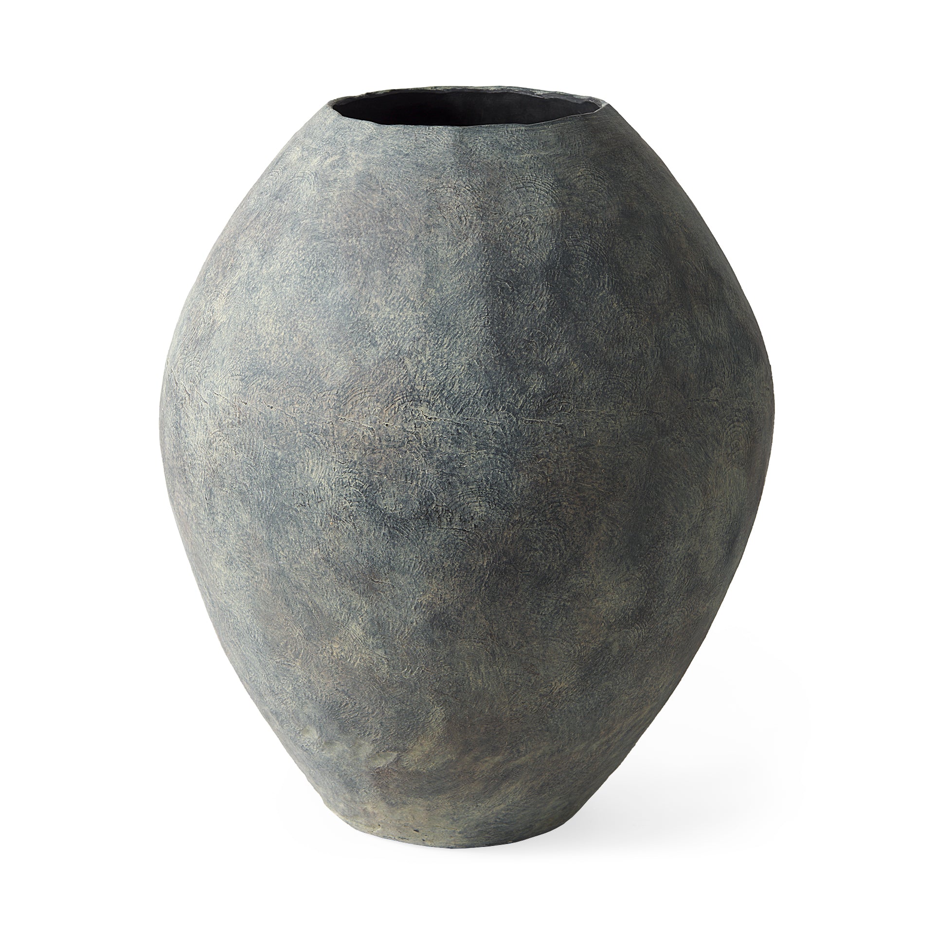 Gobi Large Gray Ceramic Oval Vase