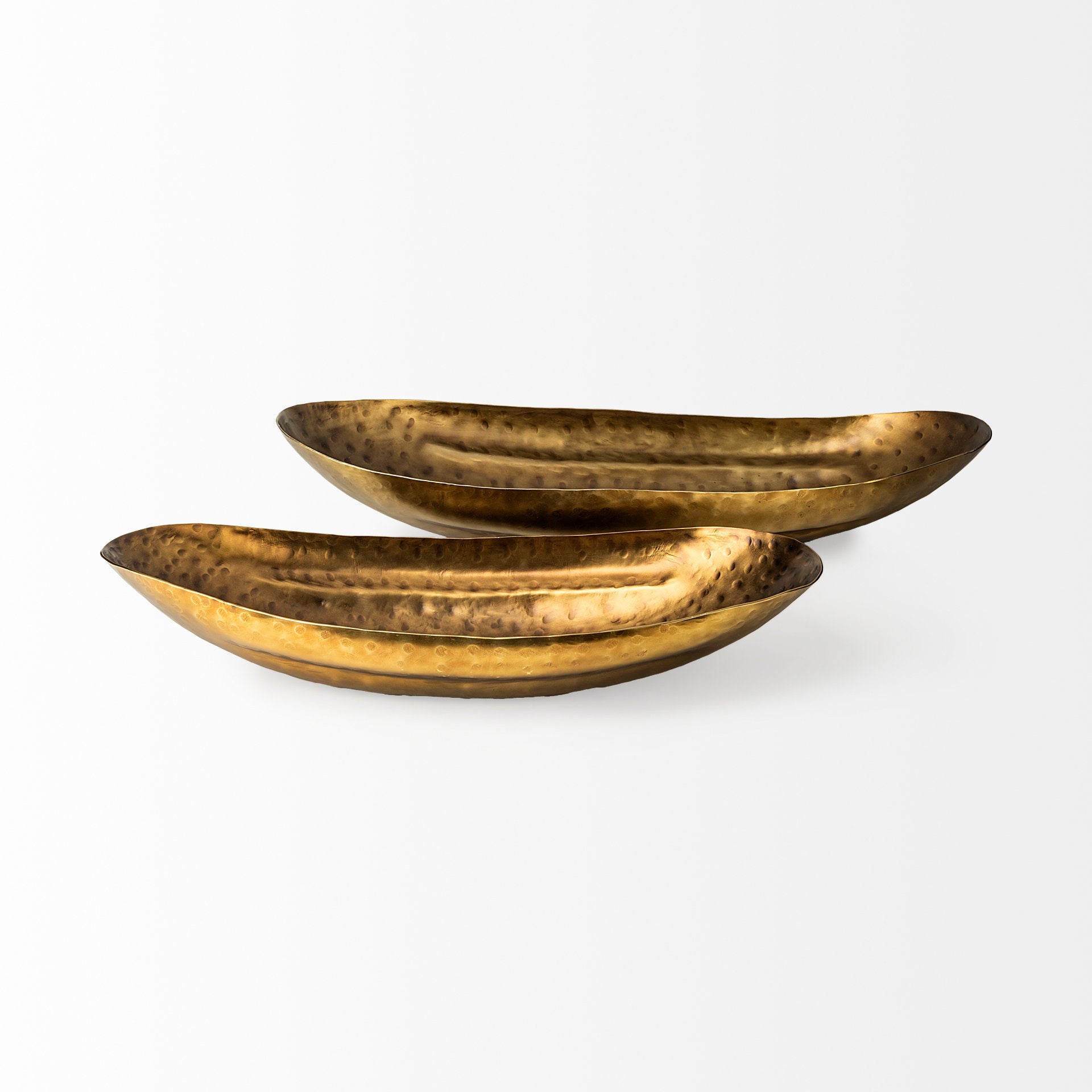 Karmen Gold Hammered Oversized Bowls - Set of 2