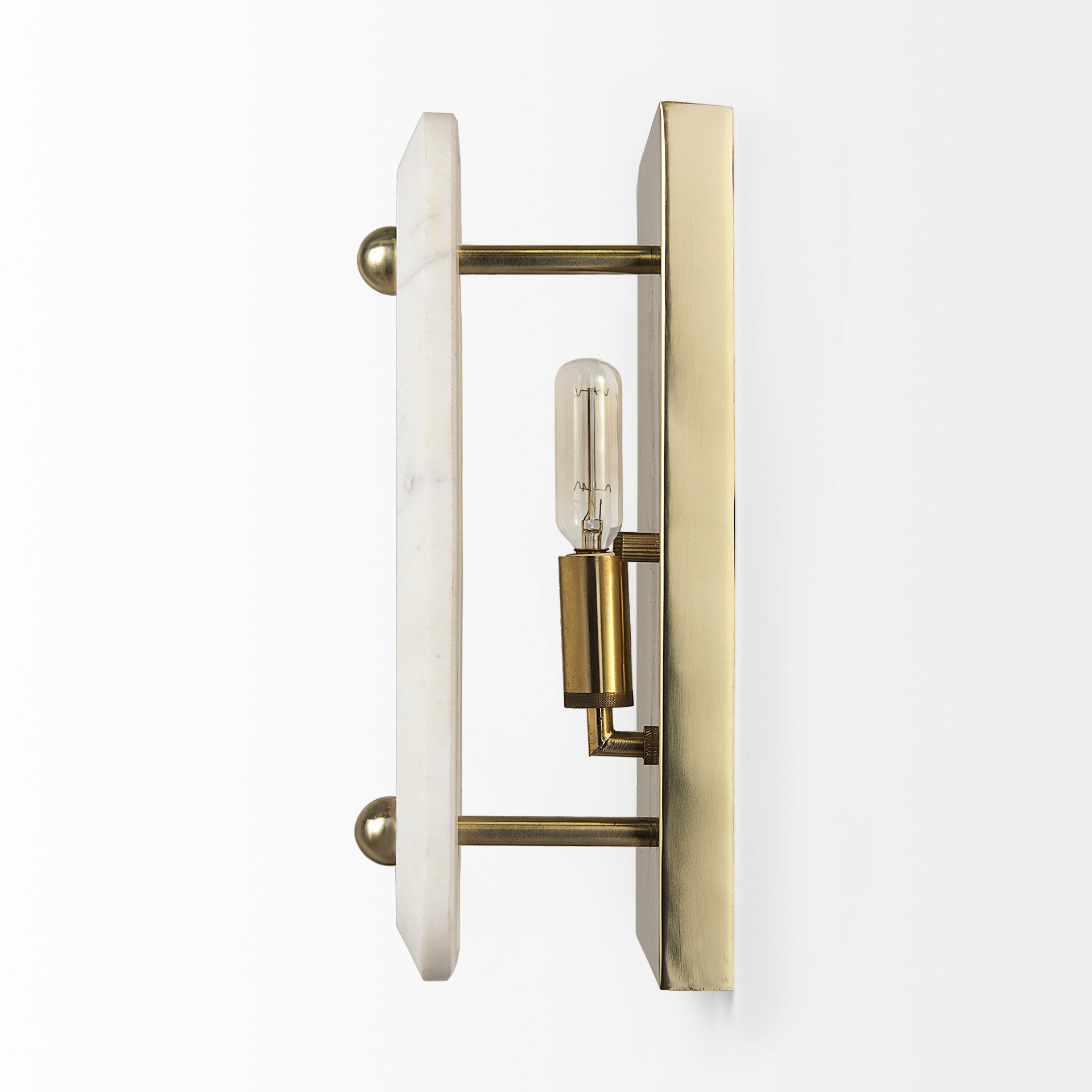 Stein Gold with White Marble Shade Wall Sconce