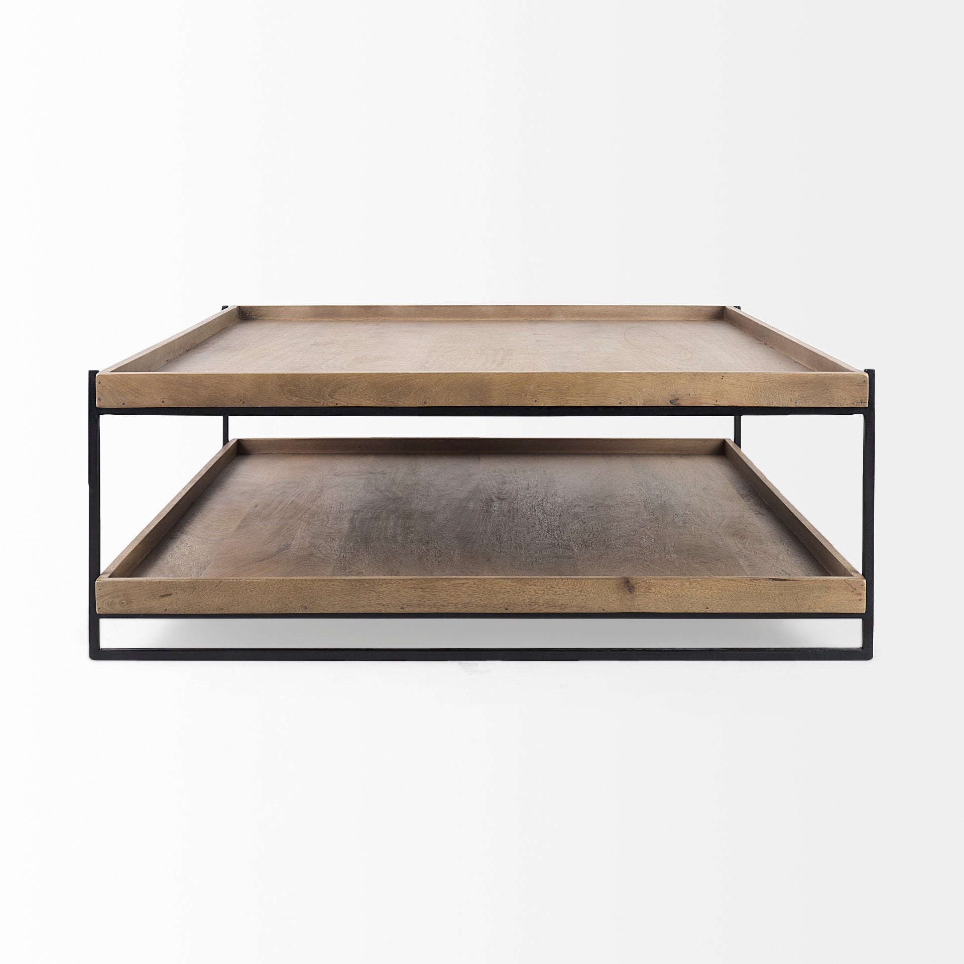Trey Rectangular Brown Solid Wood Top Table Black Metal Frame 2-Tier Coffee Table Coffee Tables Mercana , Black Friday Sale Mercana Furniture Sale, Old Bones Co, Mid Century Furniture Sale, Four Hands Furniture, Black Friday Sale Trey Rectangular Brown Solid Wood Top Table Black Metal Frame 2-Tier Coffee Table,Gus Sale, Perigold Trey Rectangular Brown Solid Wood Top Table Black Metal Frame 2-Tier Coffee Table Coffee Tables Black Friday Sale , Perigold Sale Trey Rectangular Brown Solid Wood Top Table Black M