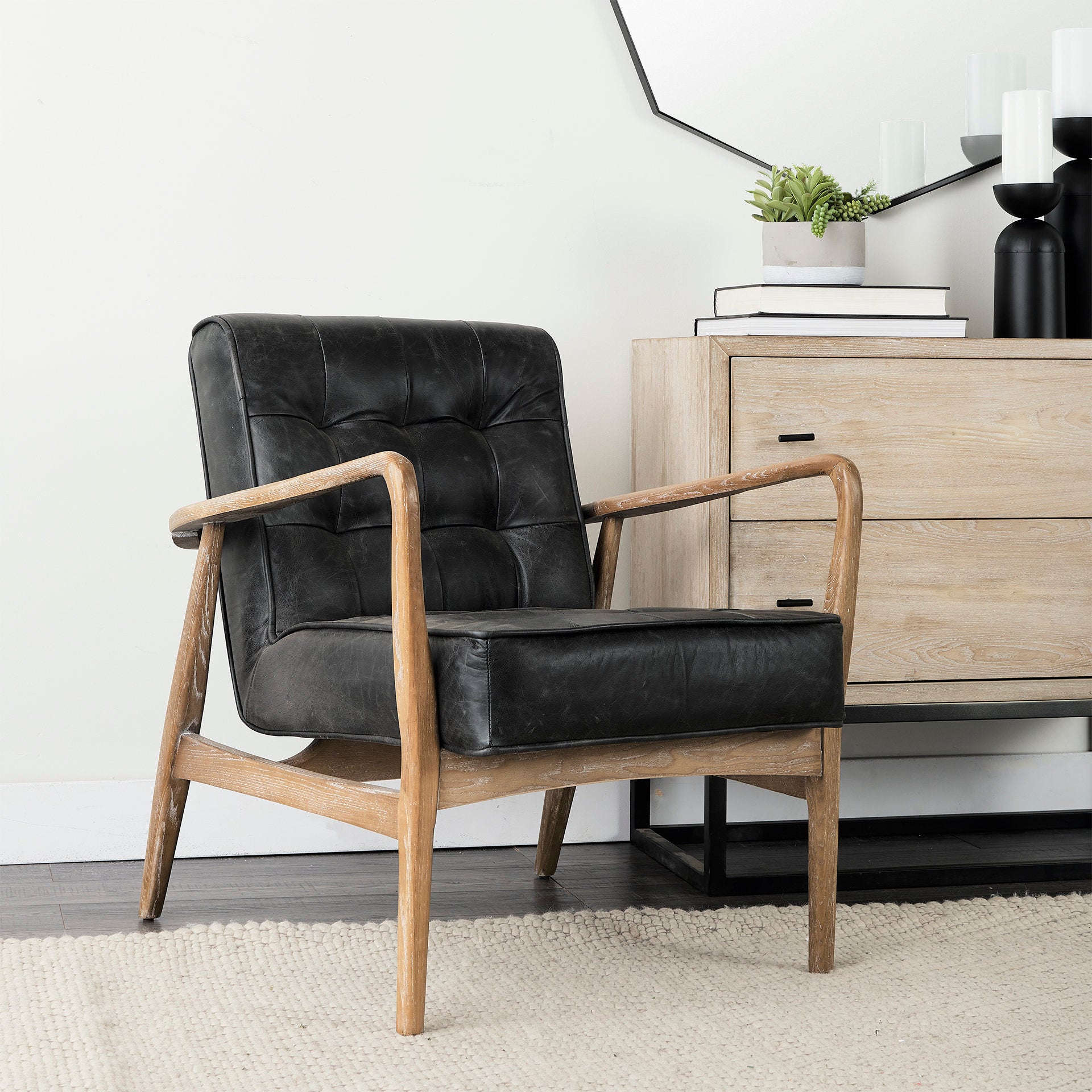 Phineas Black Leather with Brown Wooden Frame Accent Chair Accent Chairs Mercana , Black Friday Sale Mercana Furniture Sale, Old Bones Co, Mid Century Furniture Sale, Four Hands Furniture, Black Friday Sale Phineas Black Leather with Brown Wooden Frame Accent Chair,Gus Sale, Perigold Phineas Black Leather with Brown Wooden Frame Accent Chair Accent Chairs Black Friday Sale , Perigold Sale Phineas Black Leather with Brown Wooden Frame Accent Chair,Phineas Black Leather with Brown Wooden Frame Accent Chair Lu